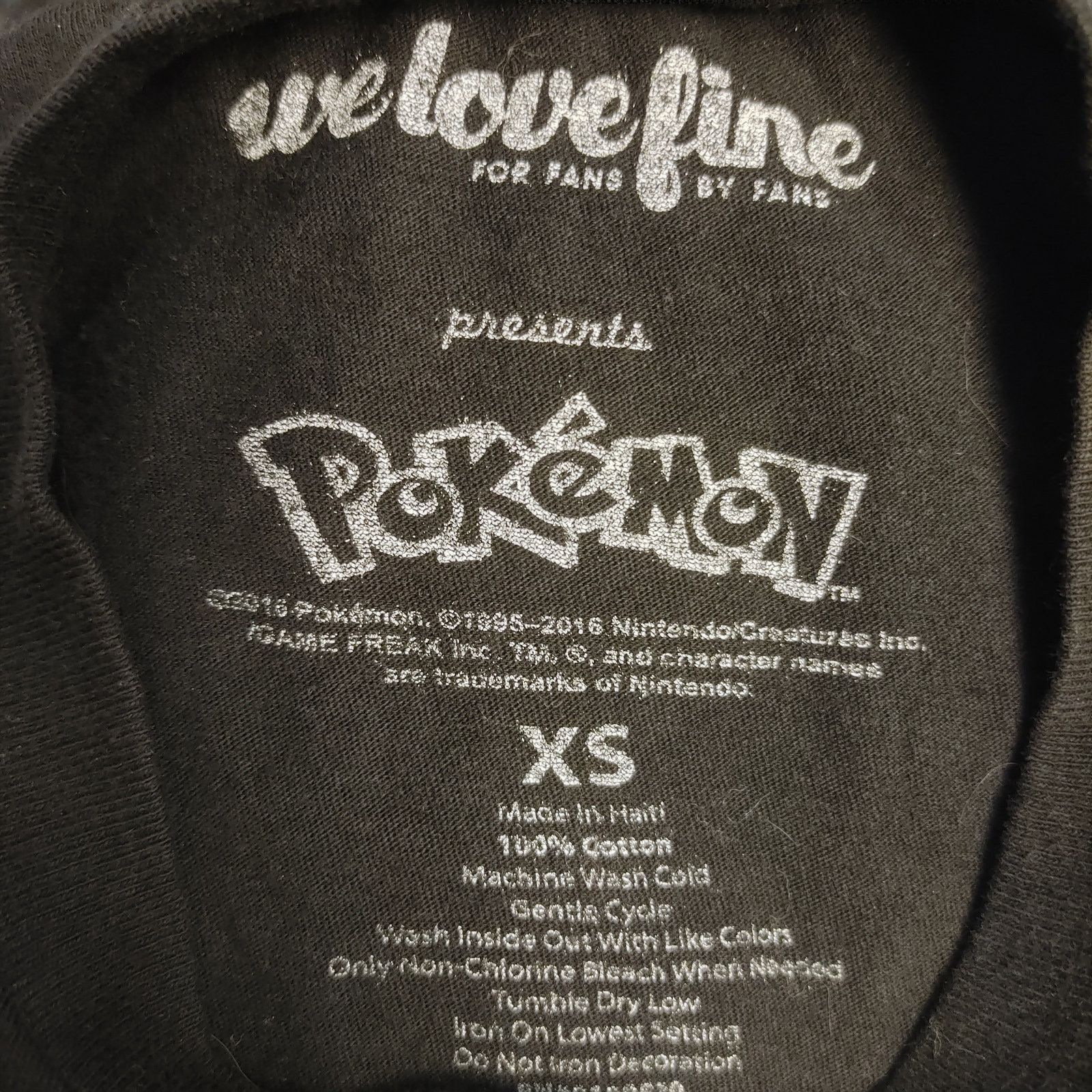 Pokemon Pokemon Unisex XS Black Eeve-loutions Graphic Print Tee Size XS / US 0-2 / IT 36-38 - 3 Thumbnail