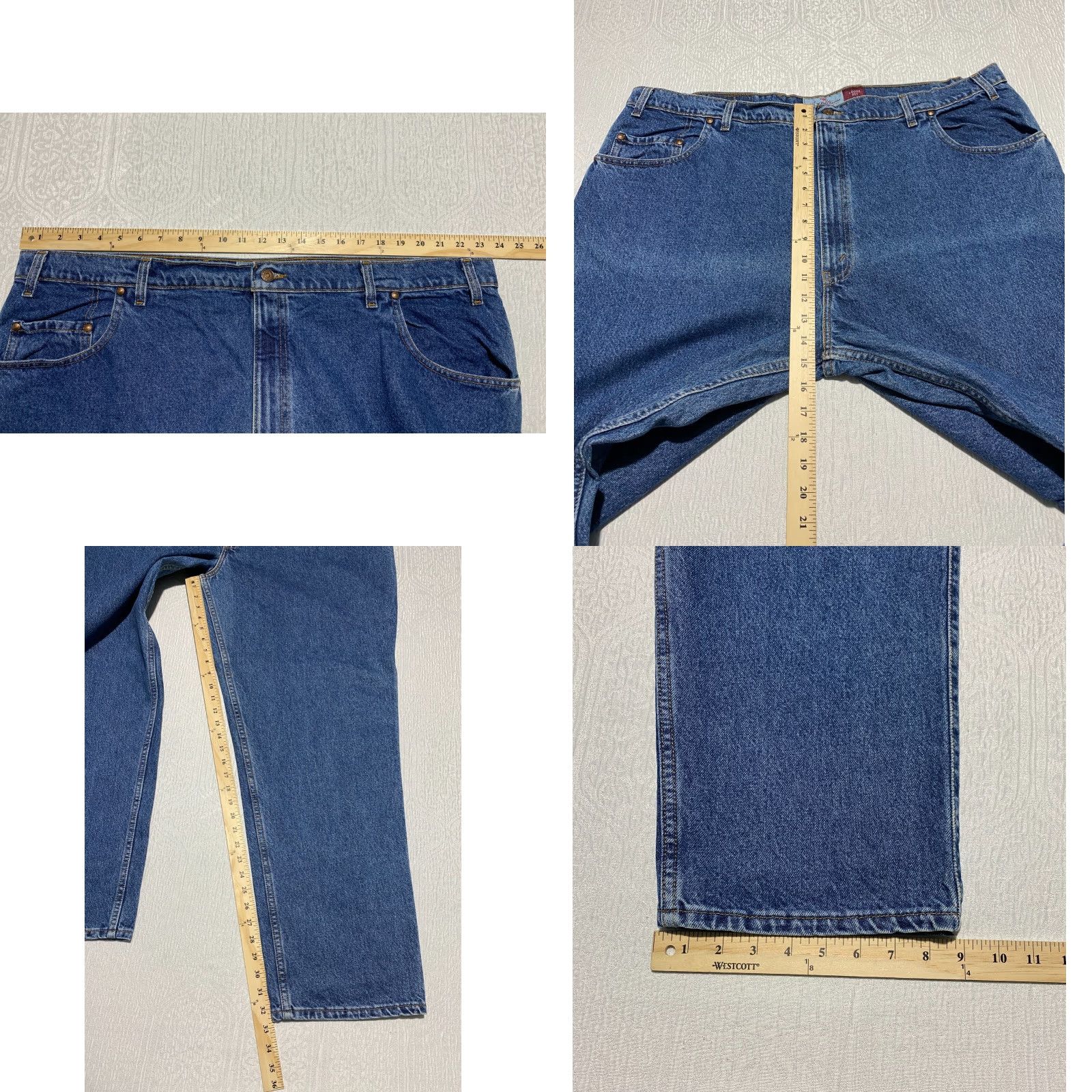 Levi's VINTAGE Levi's Jeans 545 Relaxed Straight 48x32 Blue 5-Pocket USA Denim 100% Cotton Mens Baggy Brown Tab 90s Size US 32 / EU 48 - 8 Thumbnail
