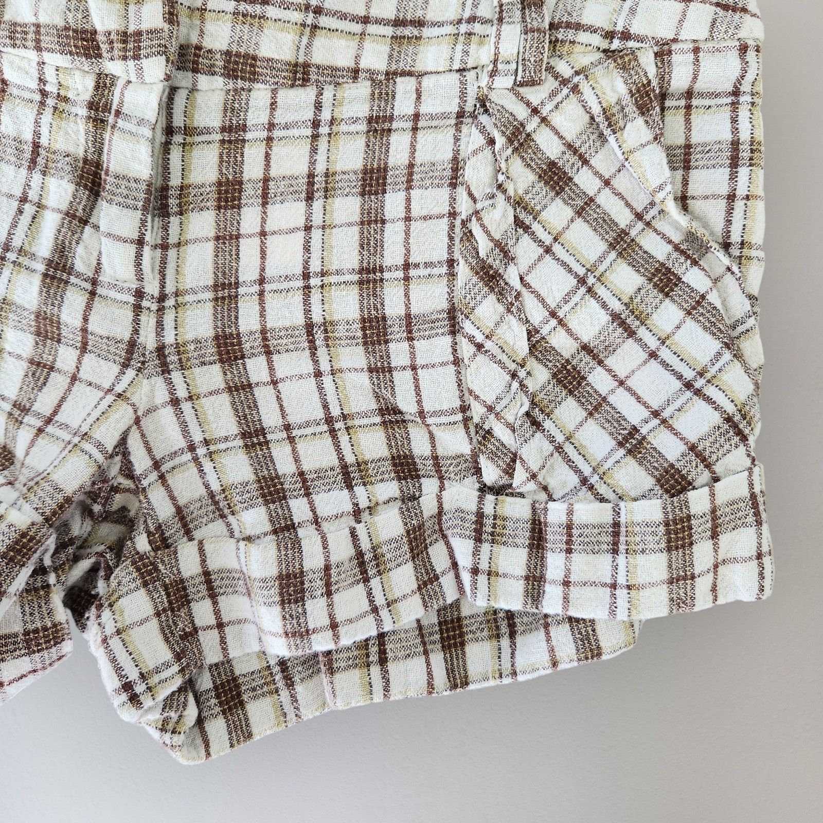 Forever 21 Vintage Forever 21 White Plaid Linen Low Rise Micro Shorts Size 30" / US 8 / IT 44 - 3 Thumbnail