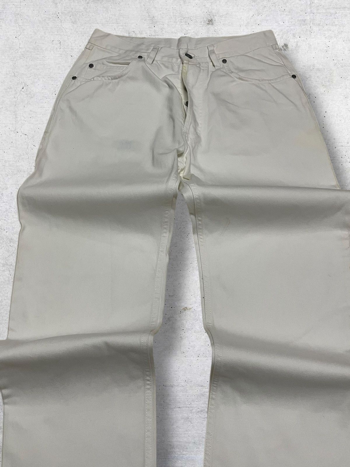 Celine VINTAGE CELIN PARIS DESIGNER 90S CLEAN WHITE BAGGY DENIM Size US 28 / EU 44 - 4 Thumbnail