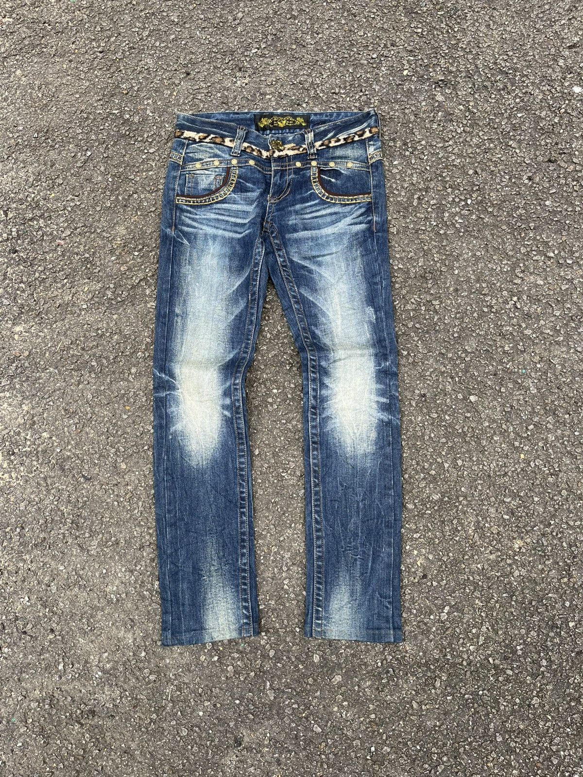 Hysteric Glamour Japanese Red Pepper Jeans Studded Leopard Fax Fur Denim Size 26" / US 2 / IT 38 - 2 Thumbnail