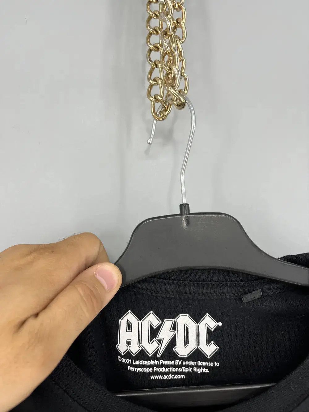 Band Tees × Vintage Vintage Y2K AC/DC ACDC Black In Evrope Tour Big Logo Size US M / EU 48-50 / 2 - 7 Thumbnail