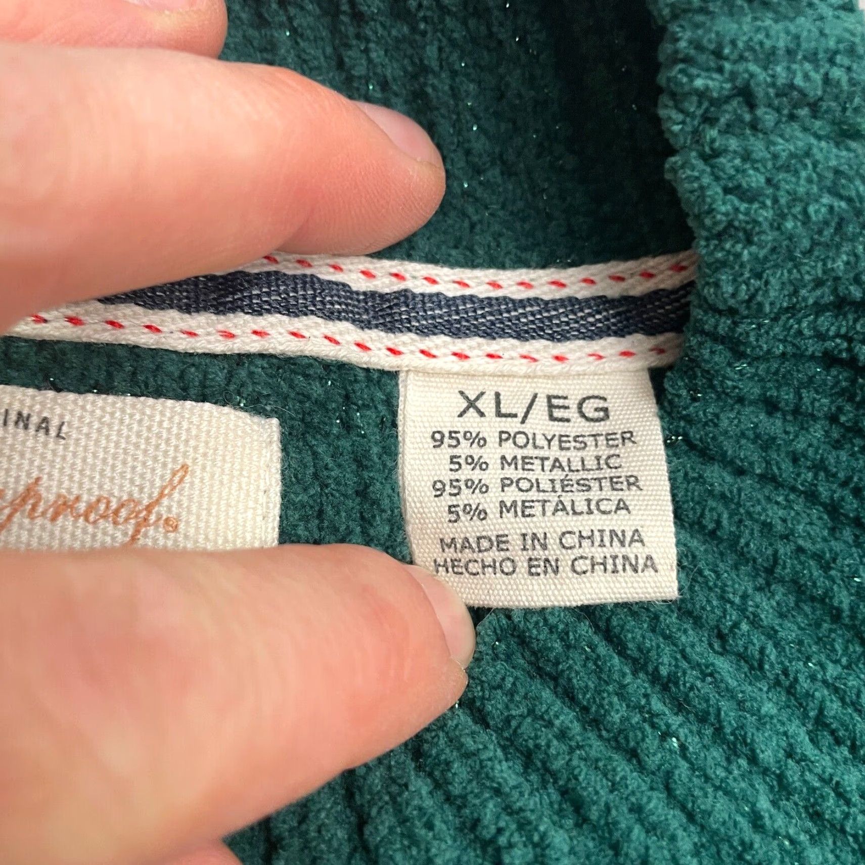 Weatherproof Weatherproof Womens Sweater XL Green Metallic Glitter Crew Neck Pullover Size XL / US 12-14 / IT 48-50 - 7 Thumbnail