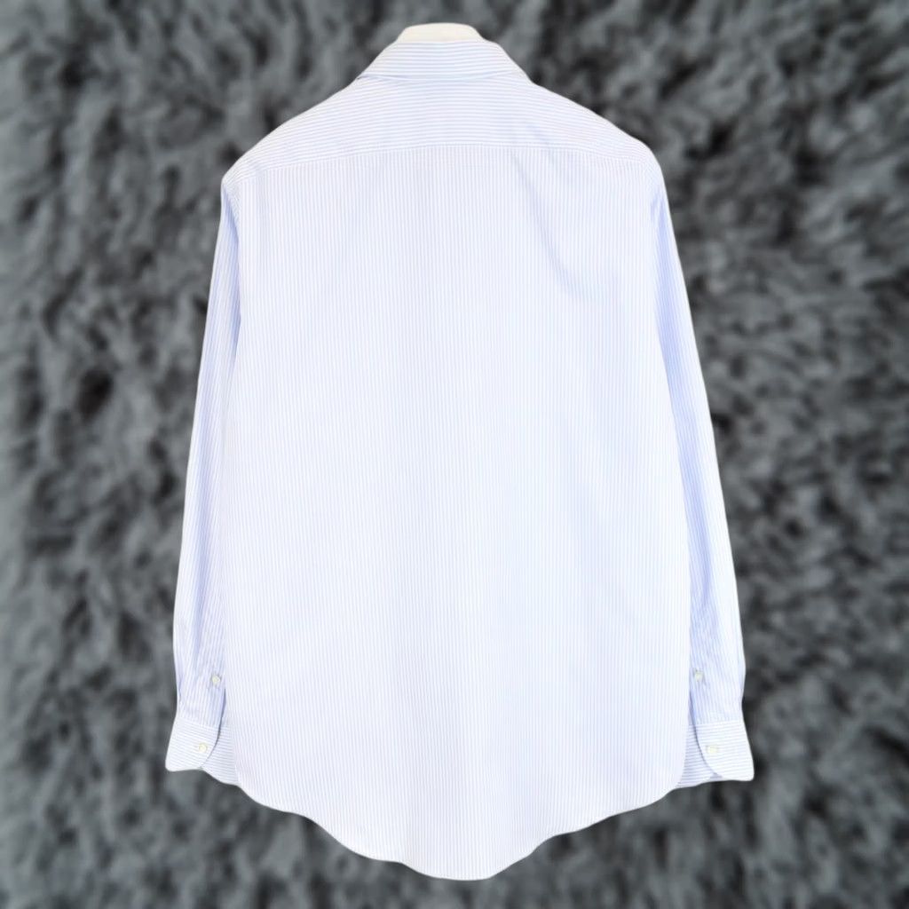 Suitsupply SUITSUPPLY Custom Made Slim Fit Formal Shirt Men's 43/17 Pinstripe Spread Neck Blue Size 46R - 1 Thumbnail