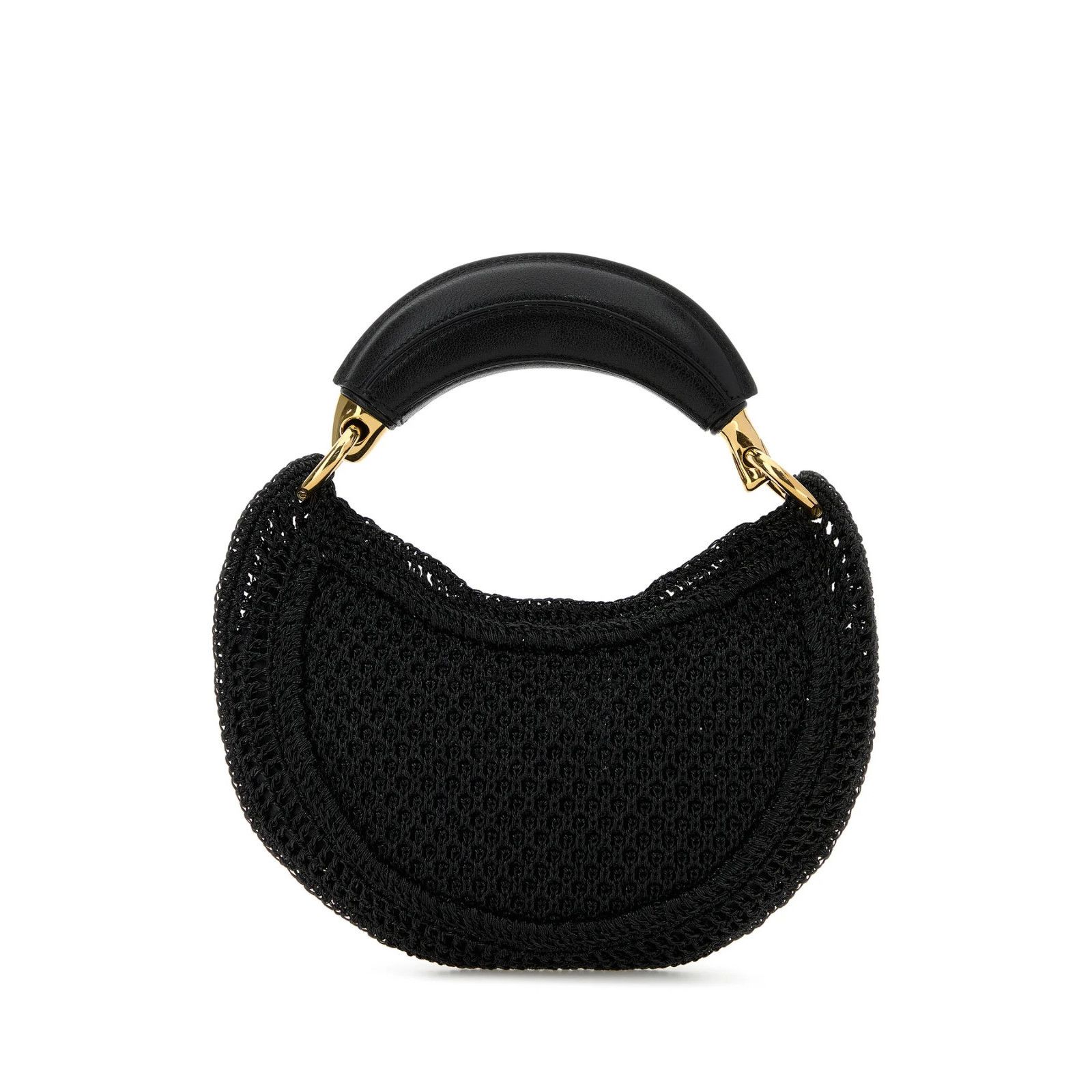 Chloe Chloe Summer Banana Mini Black Raffia Top Handle Bag New & A Size ONE SIZE - 3 Thumbnail