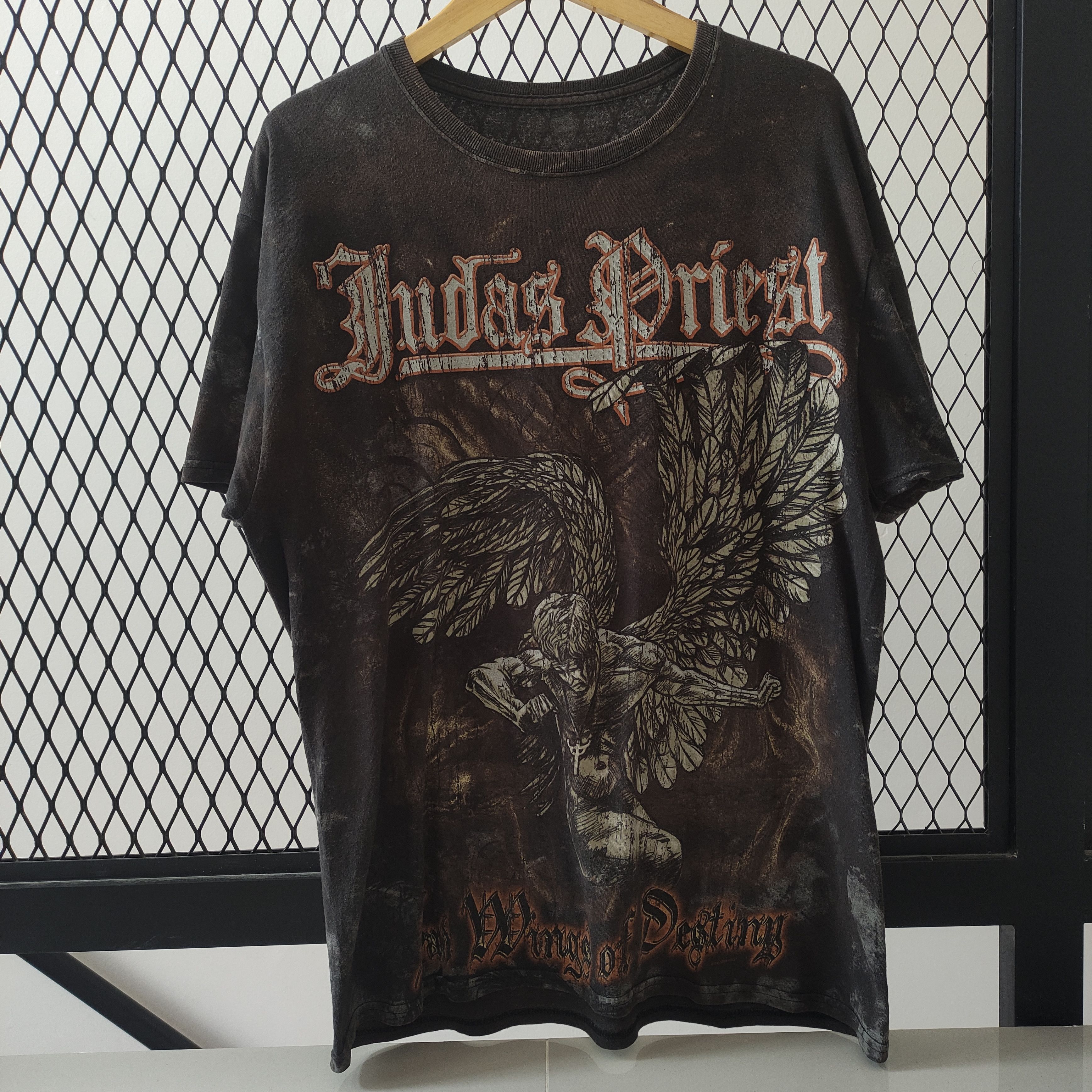 vintage 00s judas priest sad wings of destiny all over print