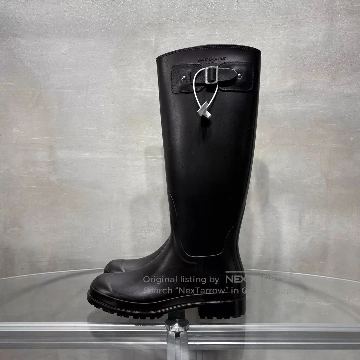 Saint Laurent Paris Saint Laurent Knee-High Black Rain Boots EU 38/ Size US 7.5 / IT 37.5 - 3 Thumbnail