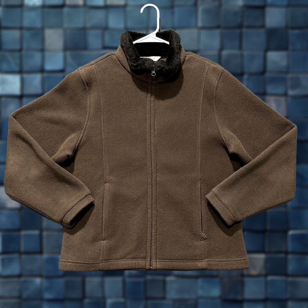 Vintage L.L. Bean Jacket Womens Medium Brown Full Zip Pockets Faux Fur Mock Neck OWK62 EUC Size M / US 6-8 / IT 42-44 - 1 Thumbnail
