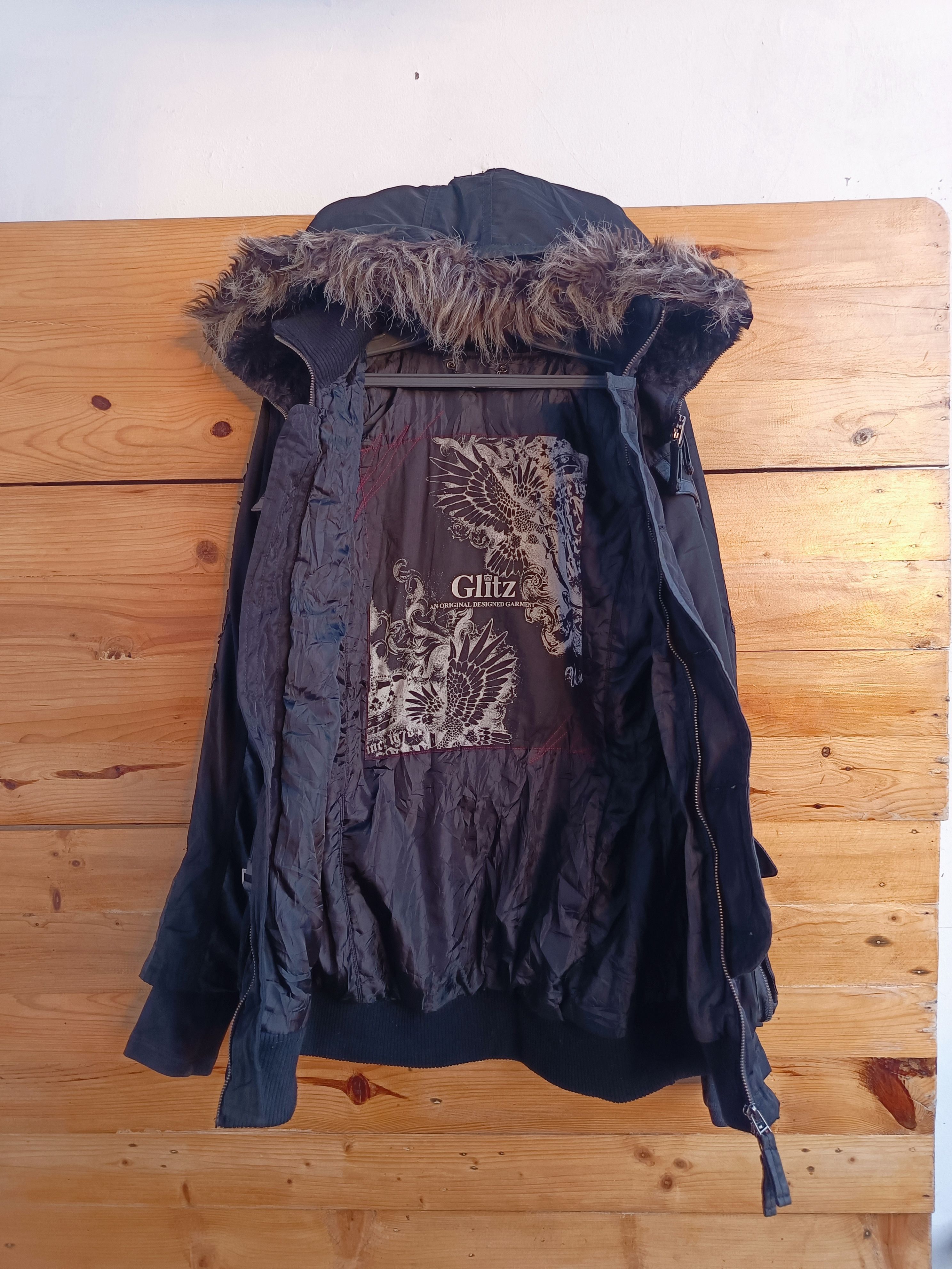 Yasuyuki Ishii Glitz LeatherxParachute BONDAGE FUR HOODED 2 ZIP GOTHIC PUNK Size US M / EU 48-50 / 2 - 3 Thumbnail