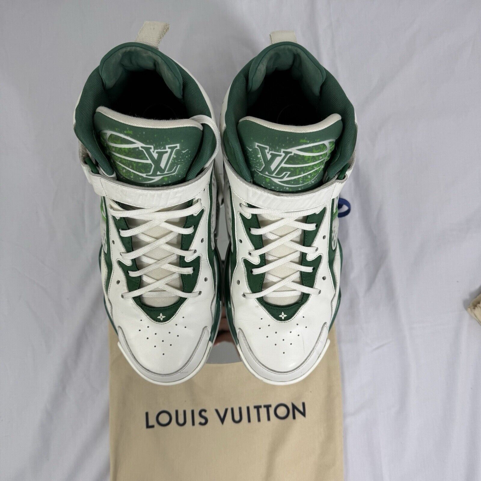 Louis Vuitton Louis Vuitton Trainer 2 Sneaker Boot White Green size USA 9 Size US 9 / EU 42 - 2 Thumbnail