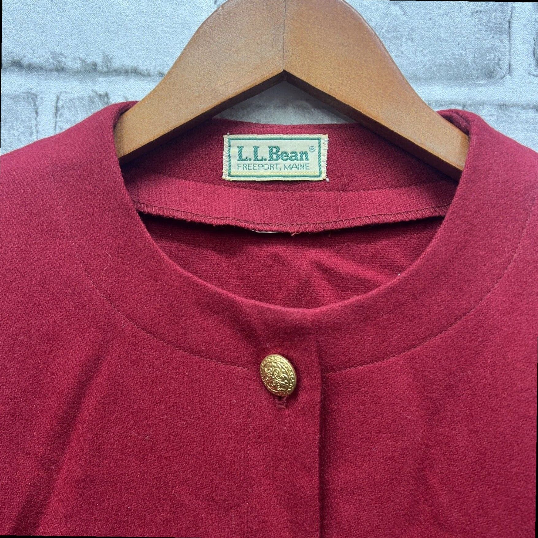 Vintage VINTAGE L.L. Bean Red Wool Button Up Sweater Coat Womens Large Size L / US 10 / IT 46 - 3 Thumbnail