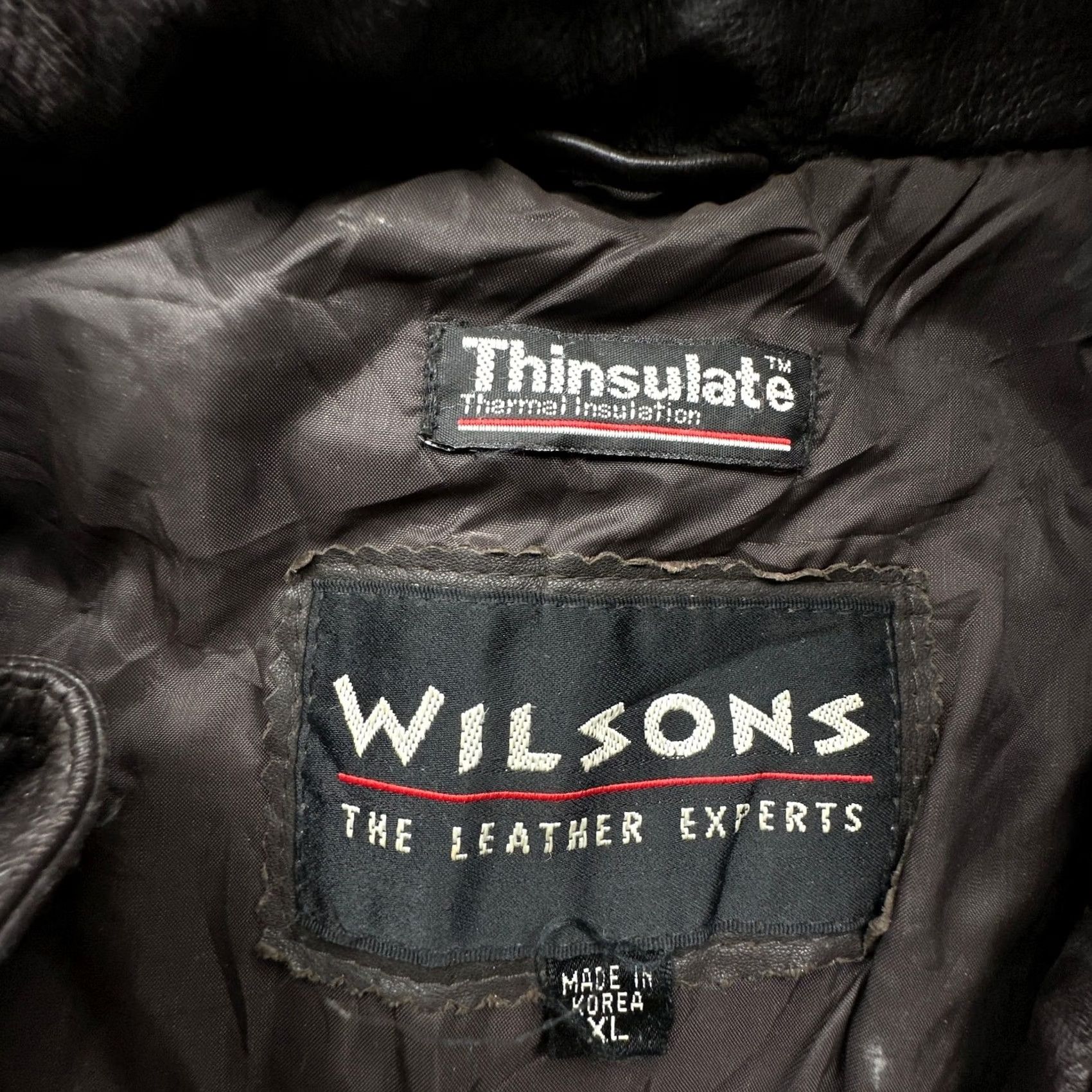 Vintage VINTAGE Wilsons The Leather Experts Thinsulate Full Zip Bomber Jacket Men XL Lined Black Size US XL / EU 56 / 4 - 3 Thumbnail