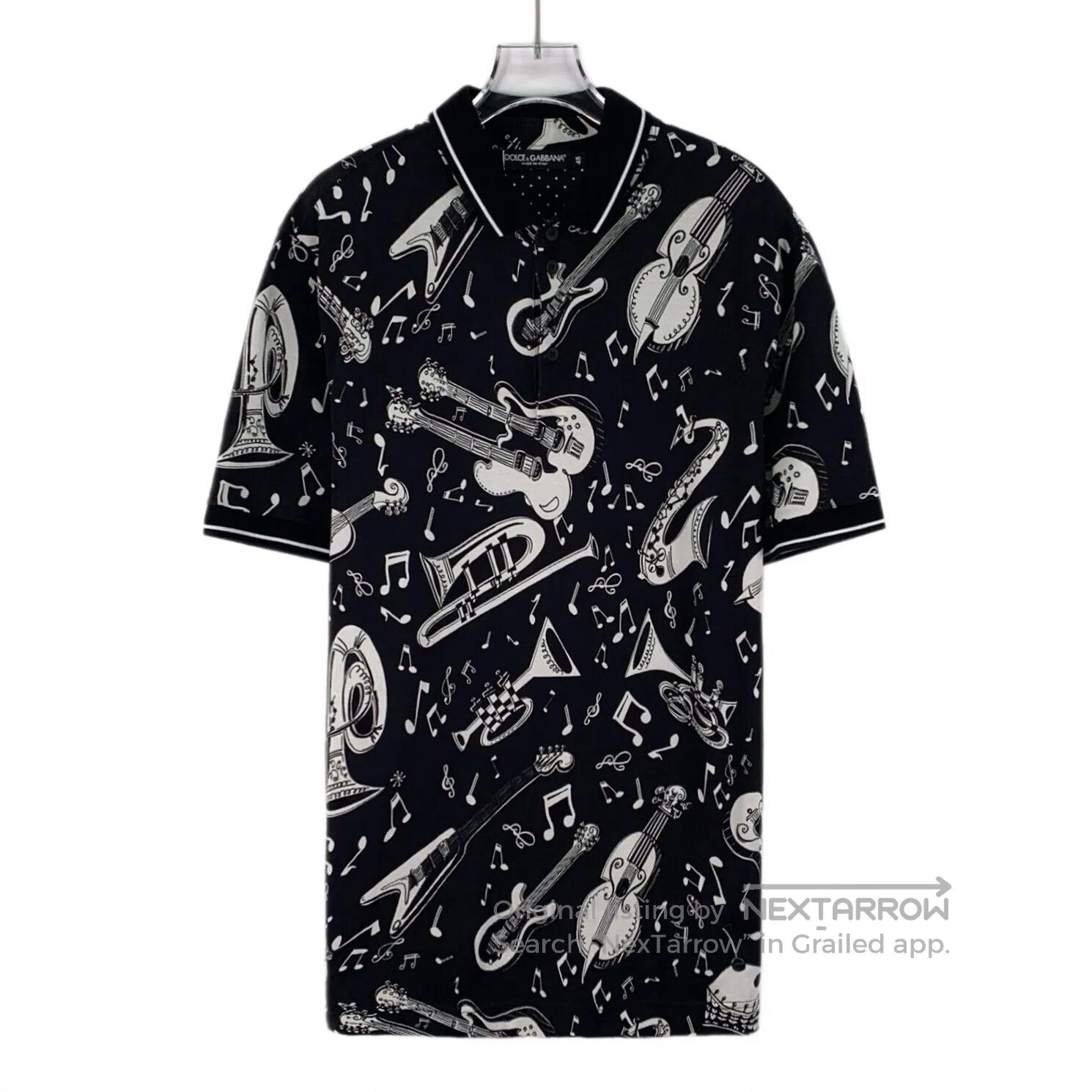 Dolce & Gabbana Dolce Gabbana Black cotton short-sleeved polo shirt with m Size US M / EU 48-50 / 2 - 1 Thumbnail