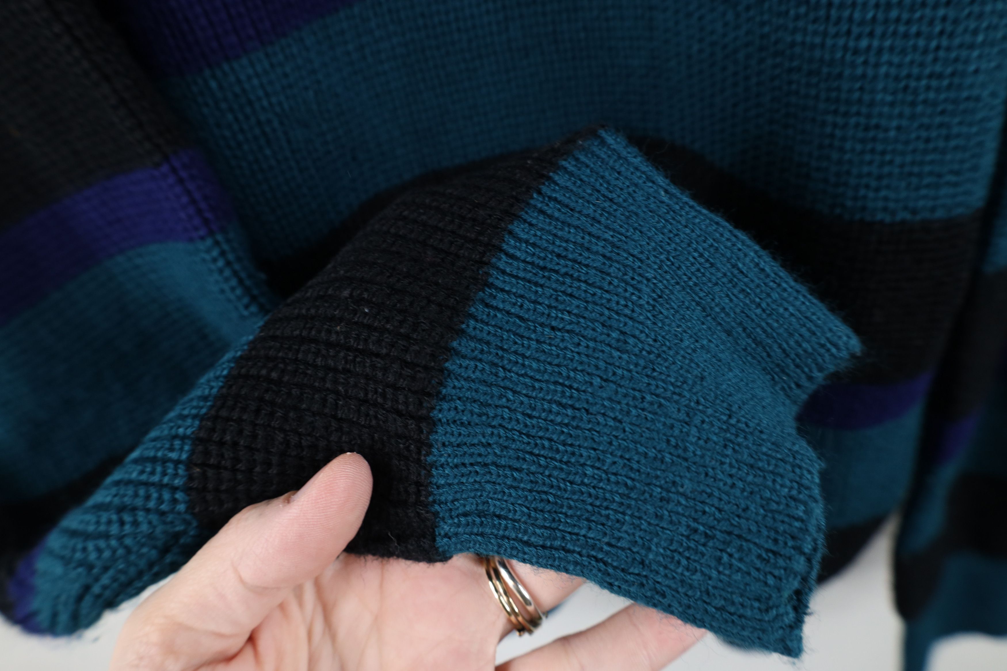 Vintage Vintage 90s Streetwear Block Ribbed Knit Crewneck Sweater Size US M / EU 48-50 / 2 - 5 Thumbnail