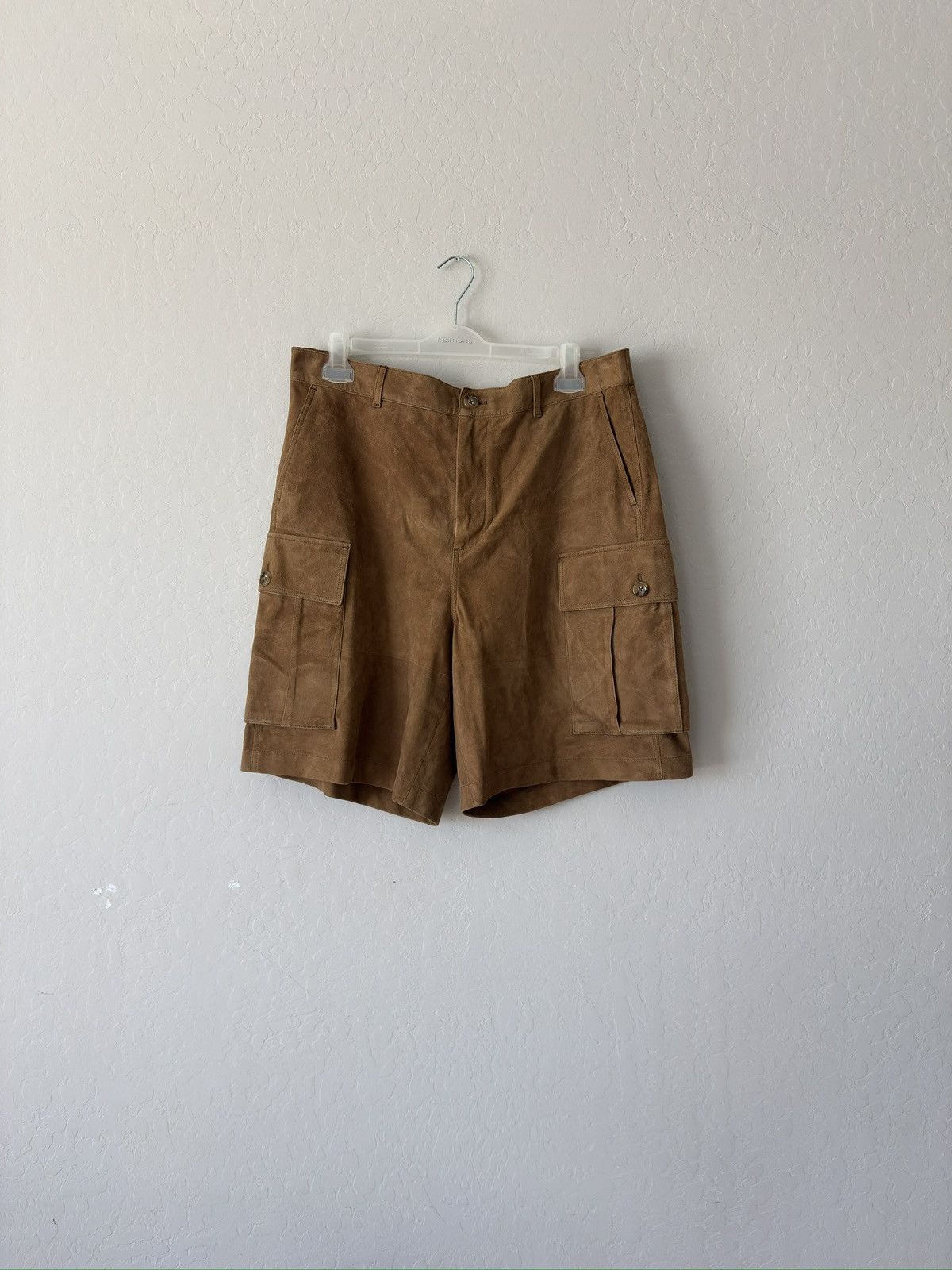 Todd Snyder $1600 Tan Lamb Suede Cargo Shorts Size US 36 / EU 52 - 1 Thumbnail