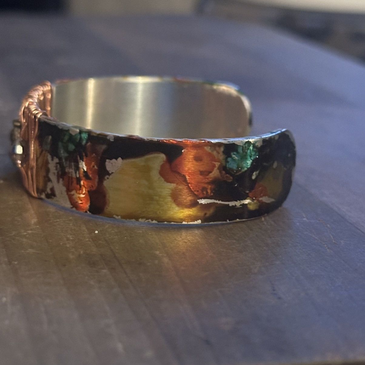 Other Handmade painted wire wrapped charm bangle cuff bracelet Size ONE SIZE - 6 Thumbnail