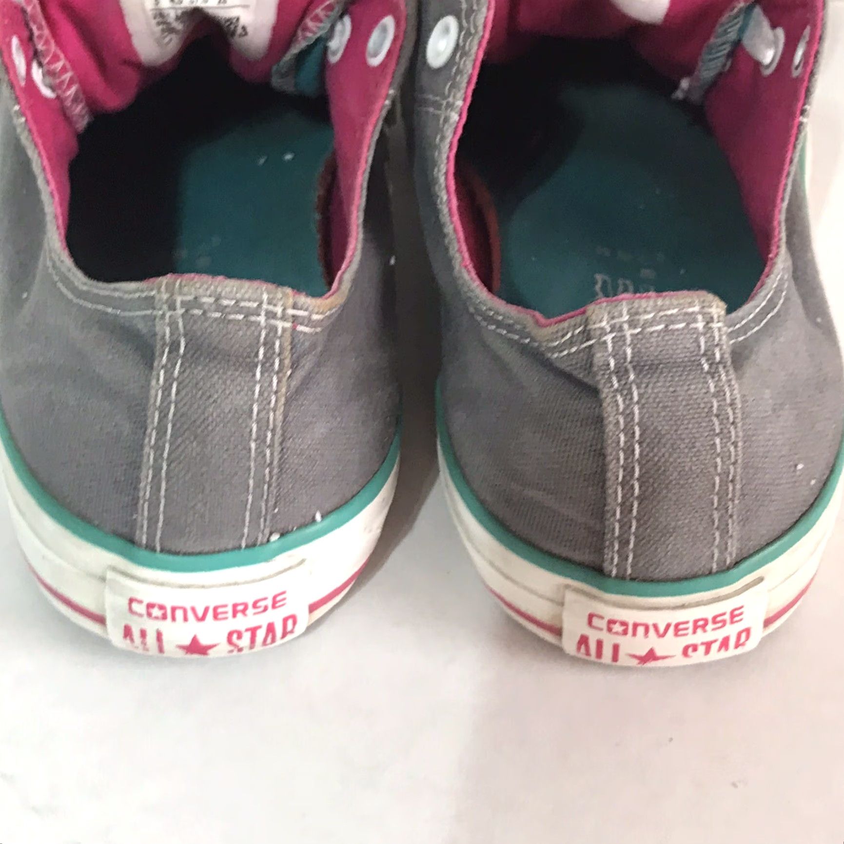 Converse Converse All Star Double Tongue Gray Pink Turquoise Low Top Women Size 5 Sneaker Size S / US 4 / IT 40 - 4 Thumbnail