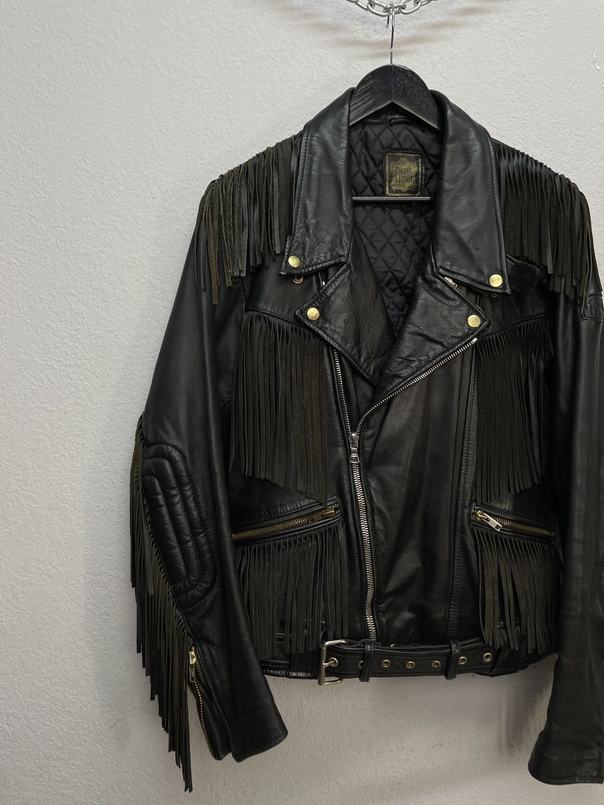 If Six Was Nine Vintage Nuber Nine Stayle Fringe Leather Biker Jacket Grunge Size US L / EU 52-54 / 3 - 8 Thumbnail