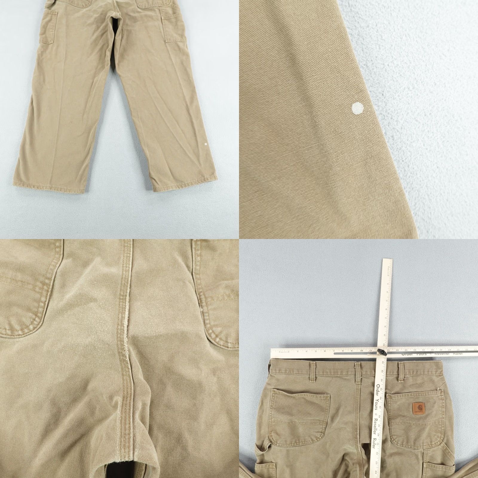 Carhartt VINTAGE Carhartt Pants Mens 40x30 Brown Washed Canvas Dungaree Fit Workwear Carpenter Regular Inseam 28" Brown Mens Size US 38 / EU 54 - 8 Thumbnail