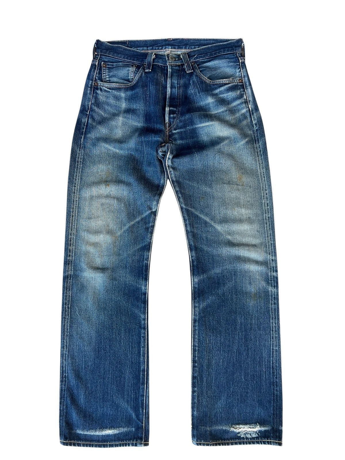 Levi's Vintage Clothing 2000s LVC Levi’s 501 XX Big E Distress Denim Selvedge Jeans Size US 30 / EU 46 - 3 Thumbnail