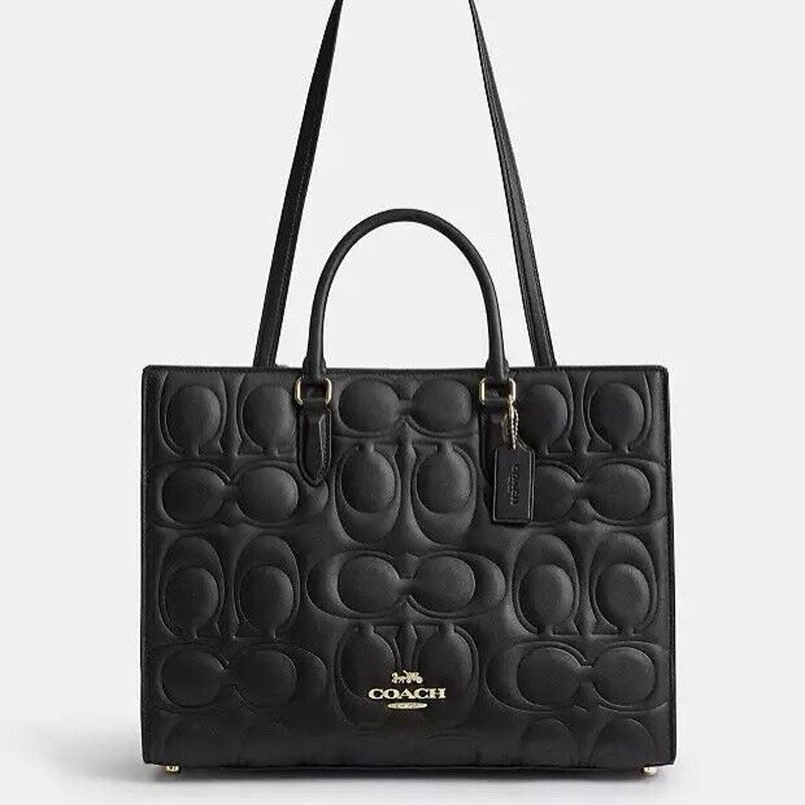 Coach NWT Limited Coach Large Maggie Tote BagLeather CY672 Black Size ONE SIZE - 7 Thumbnail