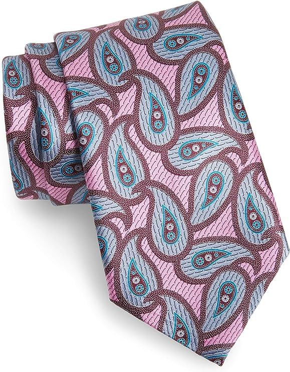 Ermenegildo Zegna Ermenegildo Zegna Paisley Pink Italian Silk Tie Size ONE SIZE - 1 Thumbnail