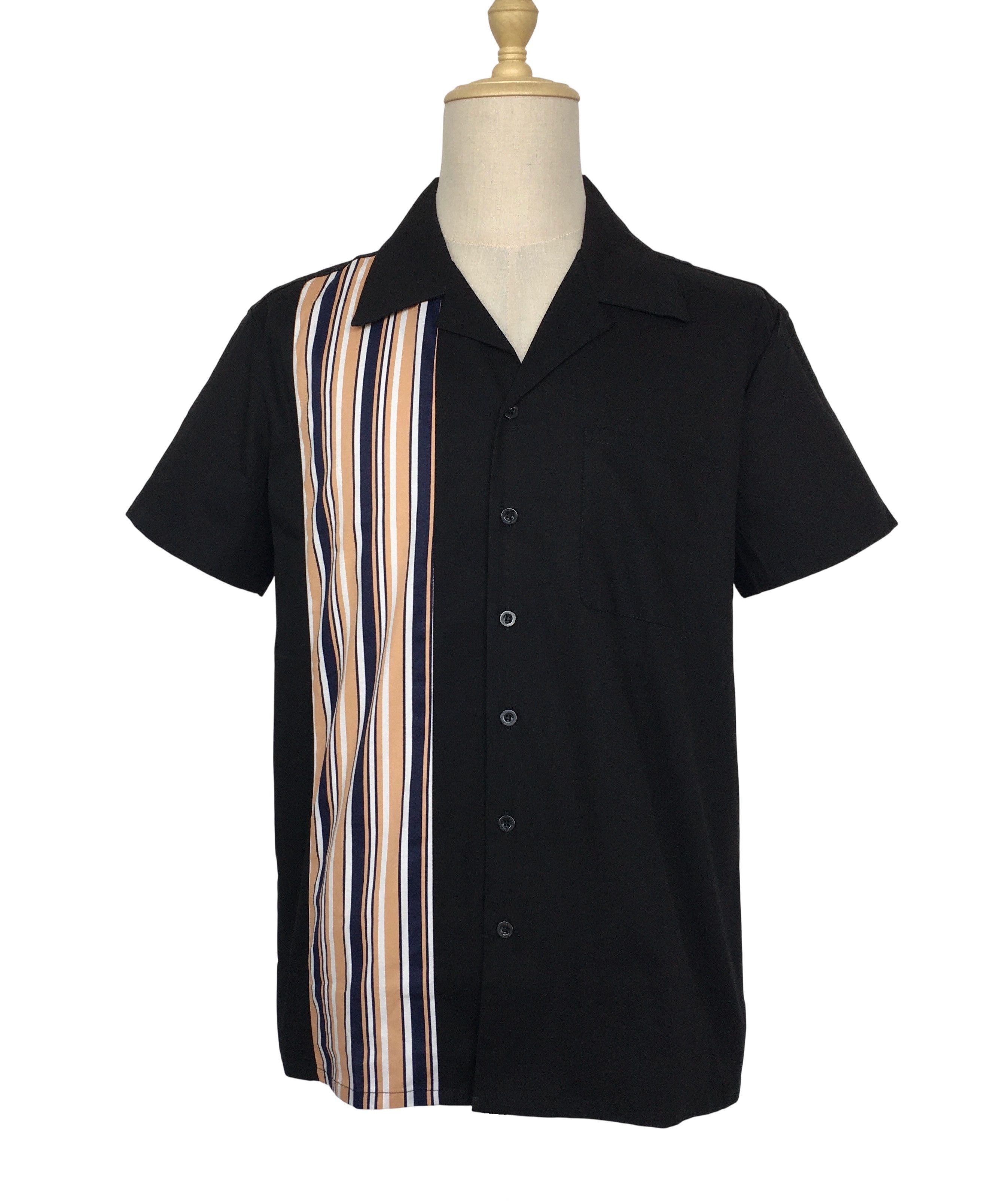 Other Black Casual Shirts Striped Panel Mens Shirts Size US XL / EU 56 / 4 - 1 Thumbnail