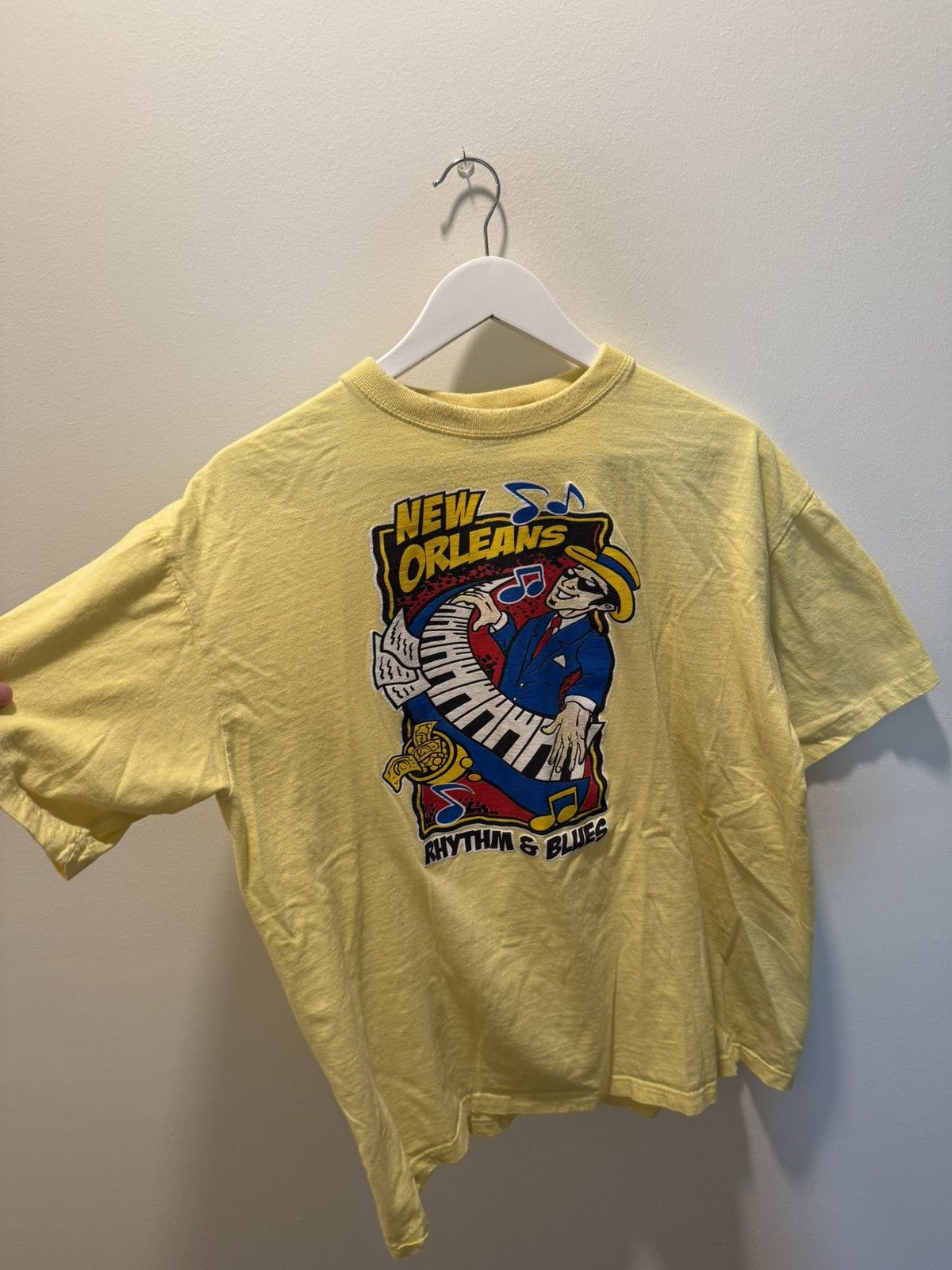 Vintage NOLA RHYTHM & BLUES TEE Size US XL / EU 56 / 4 - 2 Thumbnail