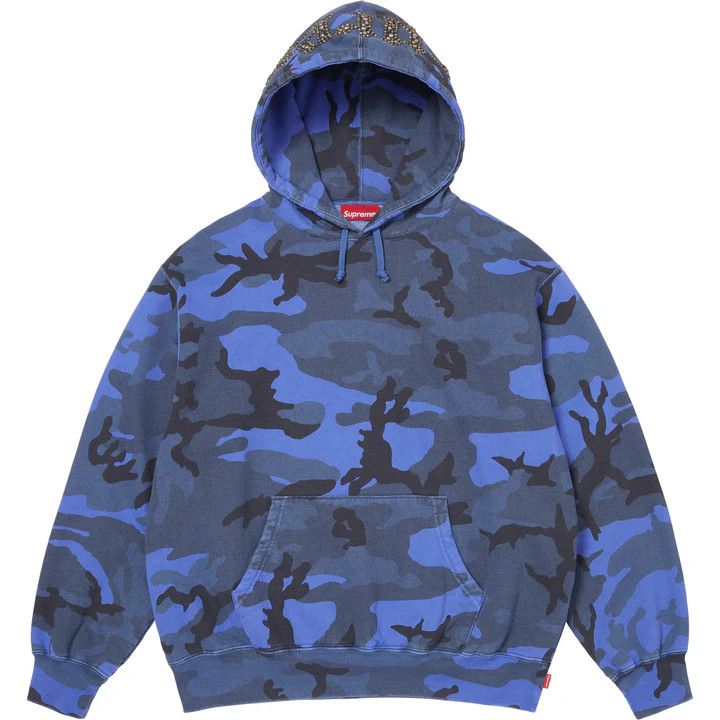 Supreme Supreme Overdyed Studded Hooded Sweatshirt in Blue Camo Size US XXL / EU 58 / 5 - 1 Thumbnail