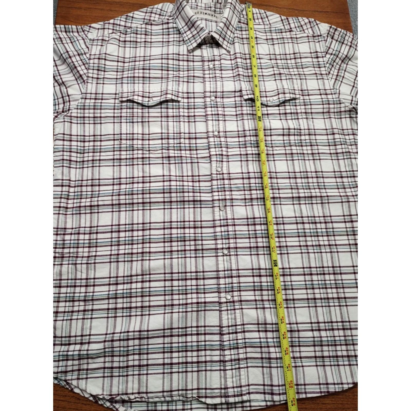 Cody James Cody James Shirt Mens XLT Big & Tall White Plaid Long Sleeve Western Pearl Snap Size US XL / EU 56 / 4 - 5 Thumbnail