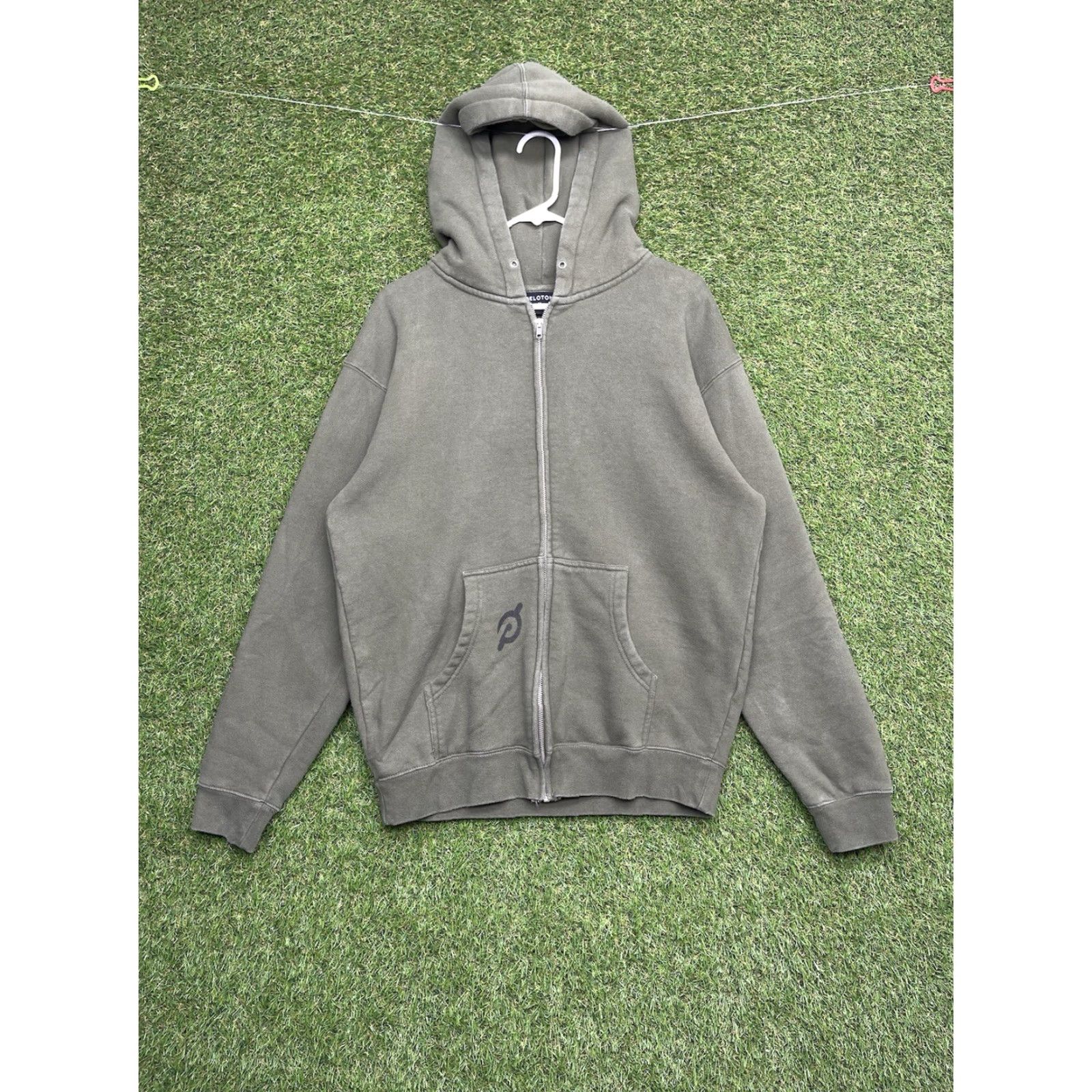 Vintage Peloton Hoodie Mens Medium Black Army Green History Month 90s Active Sports Jogging Running Jacket Fleece Logo Zipper Hooded Full Zip Size US M / EU 48-50 / 2 - 2 Thumbnail