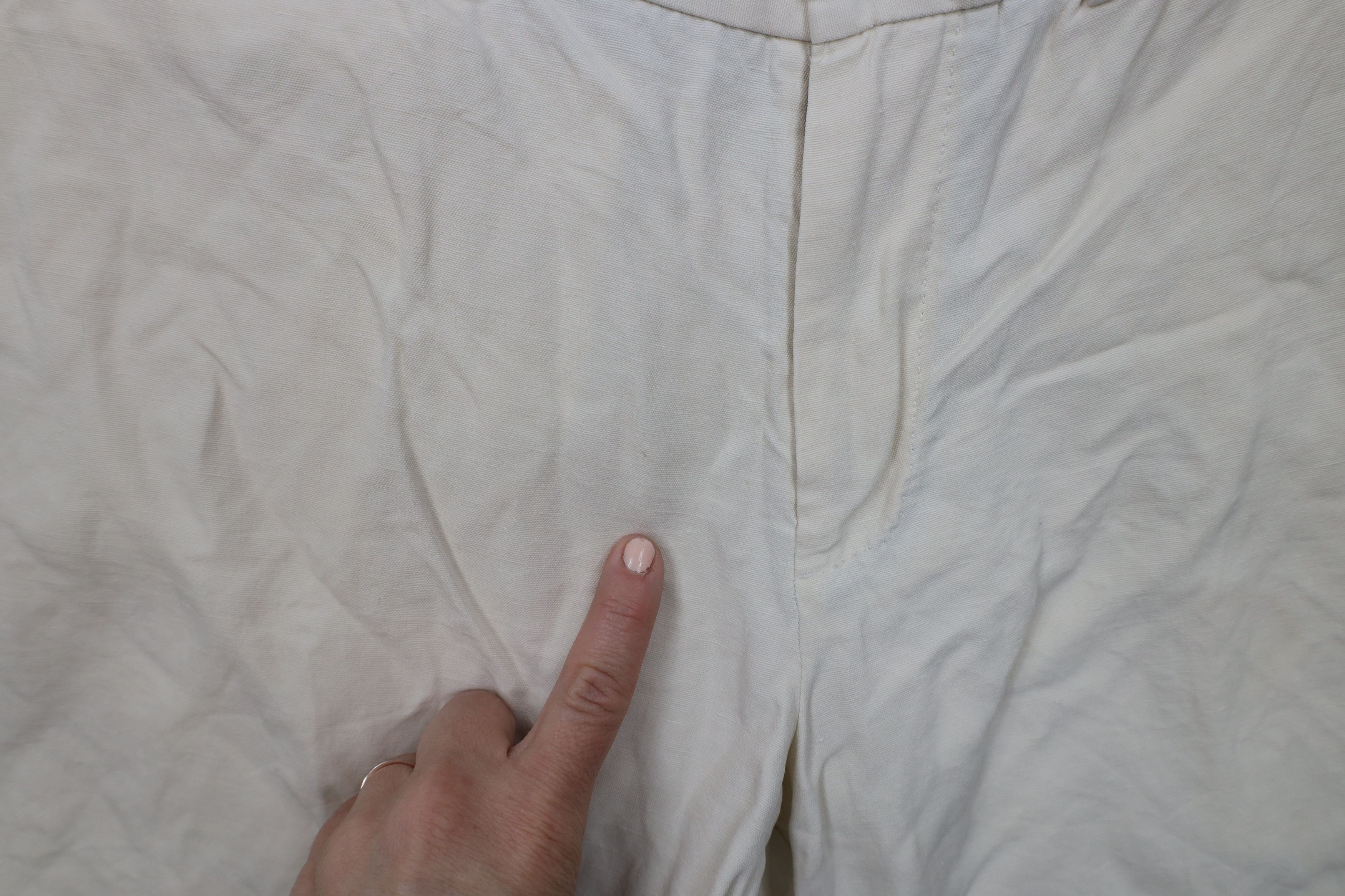 Tommy Bahama × Vintage Tommy Bahama Silk Linen Above Knee Chino Shorts Cream Size US 34 / EU 50 - 5 Thumbnail