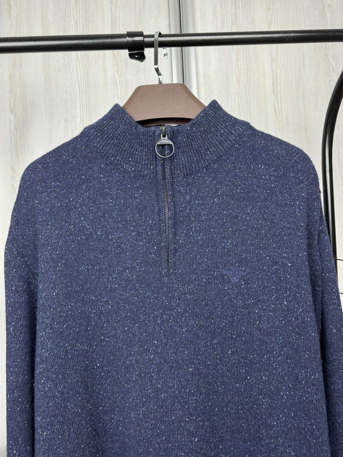 Barbour Barbour Men’s Tisbury Half Zip Sweater Navy Blue wool blend Size US XXL / EU 58 / 5 - 3 Thumbnail