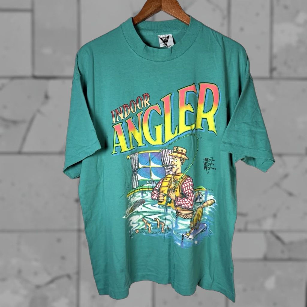 Vintage VINTAGE SSI Indoor Angler Blue Graphic Tee Mens XL USA Stitch Single Stitch T-Shirt Men Blue USA Size US XL / EU 56 / 4 - 1 Thumbnail