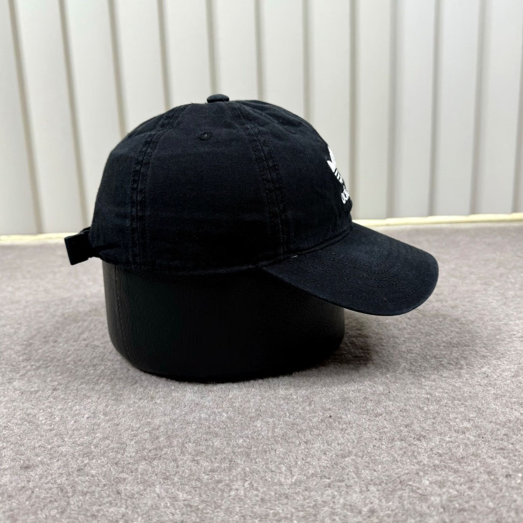 Adidas Adidas Hat Cap Mens Black Adjustable Strap Back Tre Foil Logo Casual Size ONE SIZE - 4 Thumbnail
