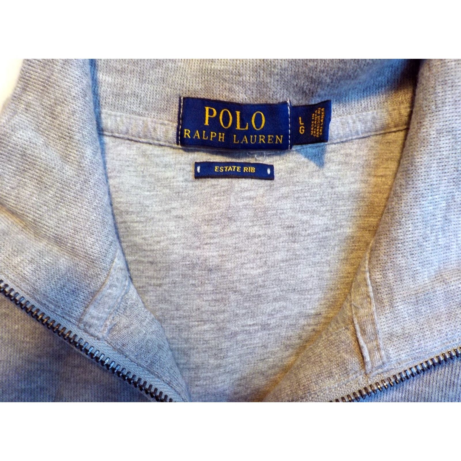 Polo Ralph Lauren Polo Ralph Lauren ESTATE RIB 1/4 Zip Sweater Gray L Large Cotton Pony Logo Mens Size US L / EU 52-54 / 3 - 3 Thumbnail