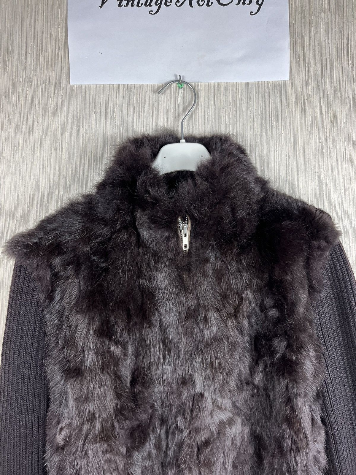 If Six Was Nine × Japanese Brand × Vintage Vintage real fur sweater cardigan zip knit hoodie sweatshirt Size L / US 10 / IT 46 - 4 Thumbnail