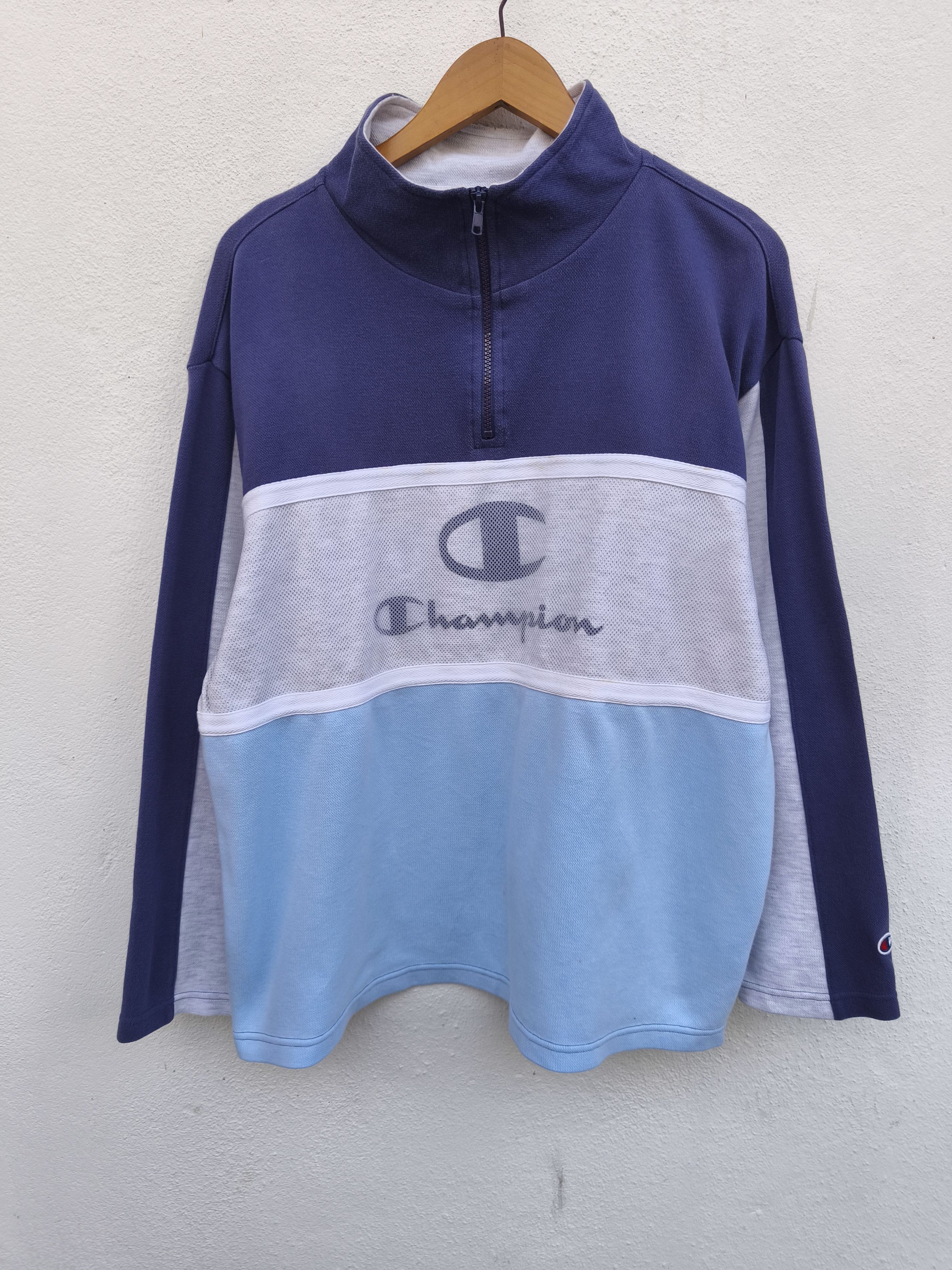 Champion Vtg 90s Vintage Champion sweatshirt half zipper champion Size US L / EU 52-54 / 3 - 1 Thumbnail