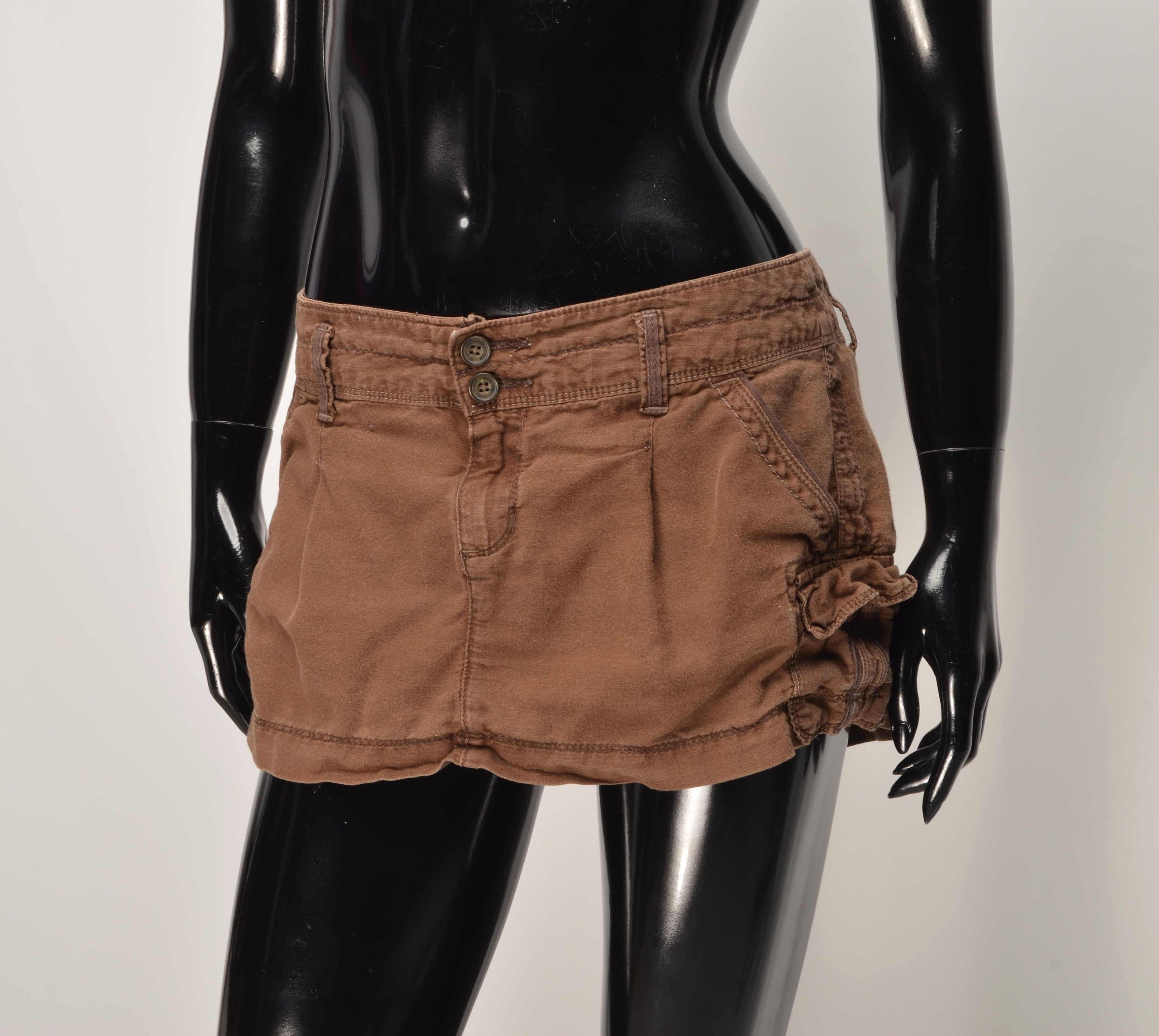 Abercrombie & Fitch Vintage Abercrombie & Fitch Y2K Linen Blend Micro Skirt Size 34" / US 12 / IT 48 - 4 Thumbnail