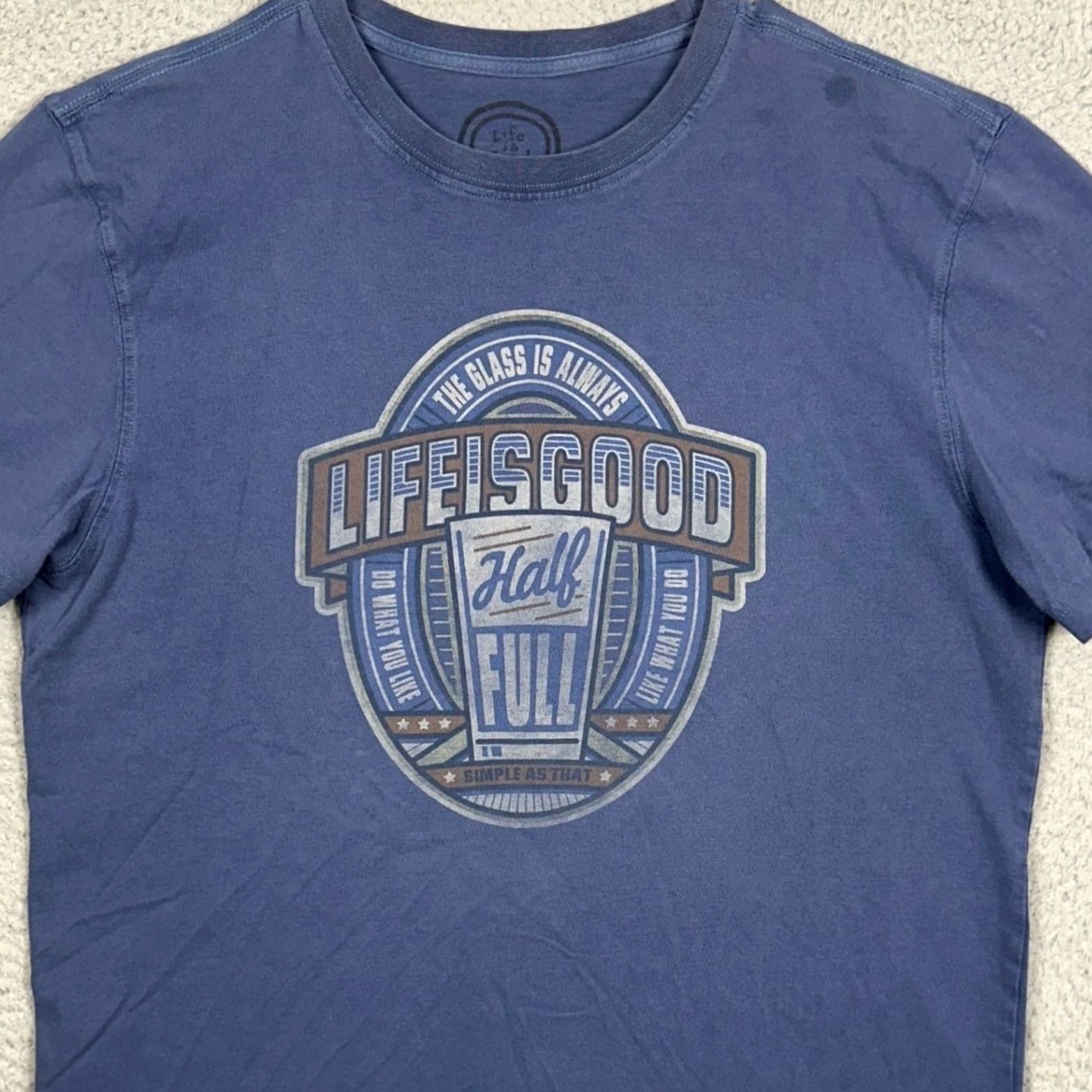 Life is Good Life is Good T-Shirt Men M Blue Classic Fit Graphic Tee Short Sleeve Casual Size US M / EU 48-50 / 2 - 2 Thumbnail