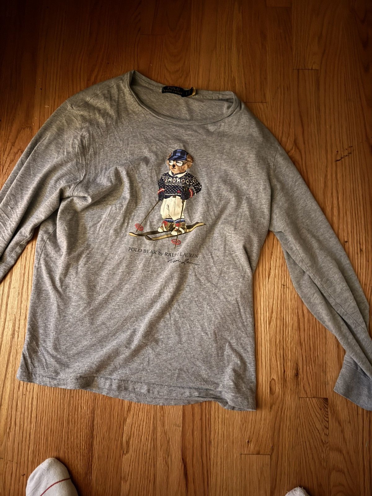 Polo Ralph lauren purchases Polo bear Long Sleeve gray 14/16