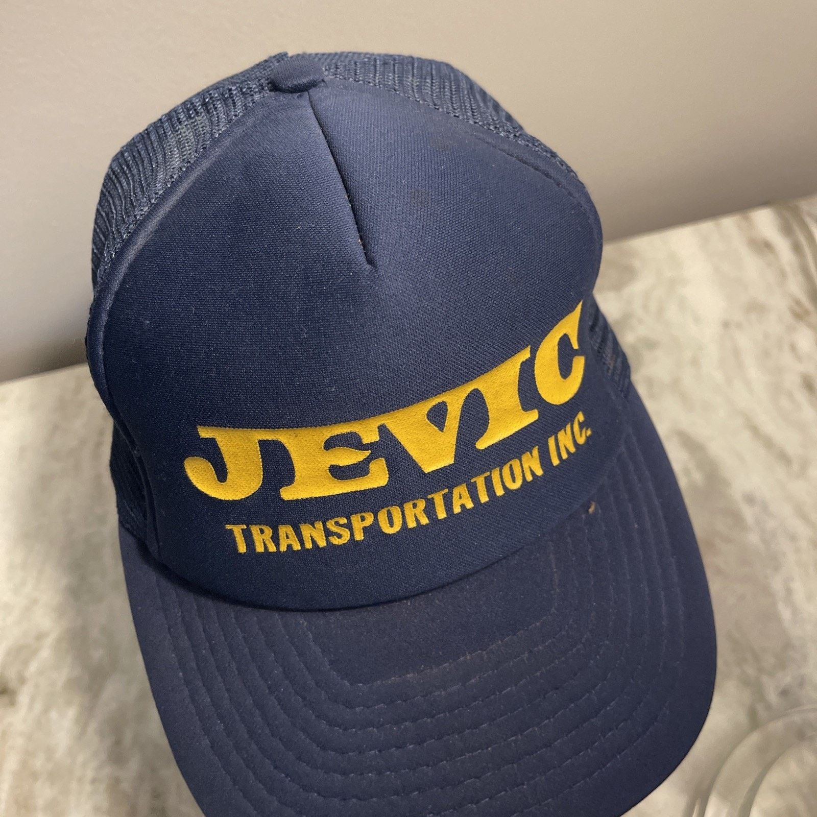 Vintage JEVIC Snapback Adult Baseball Ball Hat Vintage Navy Yellow Size ONE SIZE - 2 Thumbnail