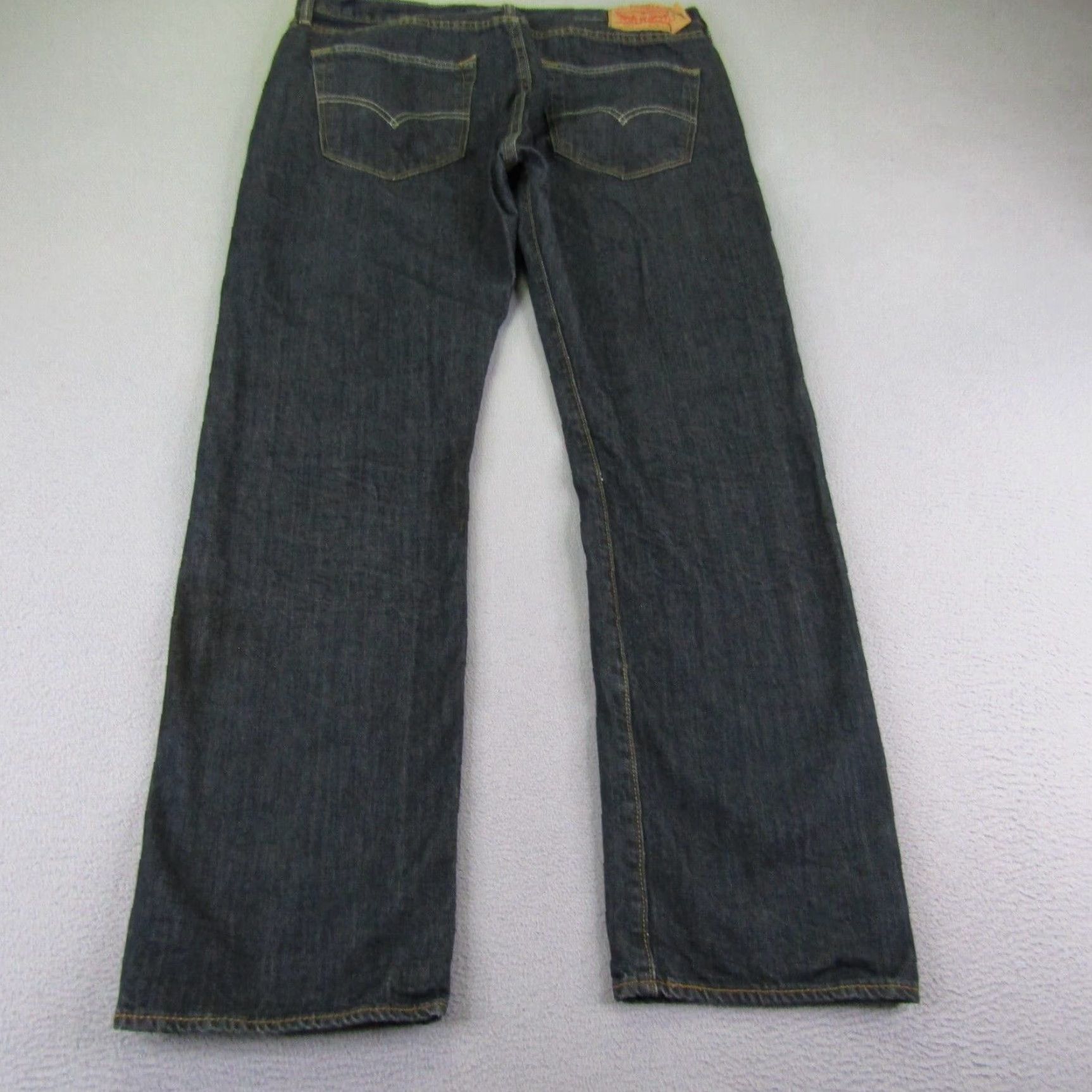 Levi's Levi's 501 Jeans Mens 36x32 Blue Denim Button Fly Classic Fit Straight Red Tab Denim Jeans Mens Regular Size US 35 - 6 Thumbnail