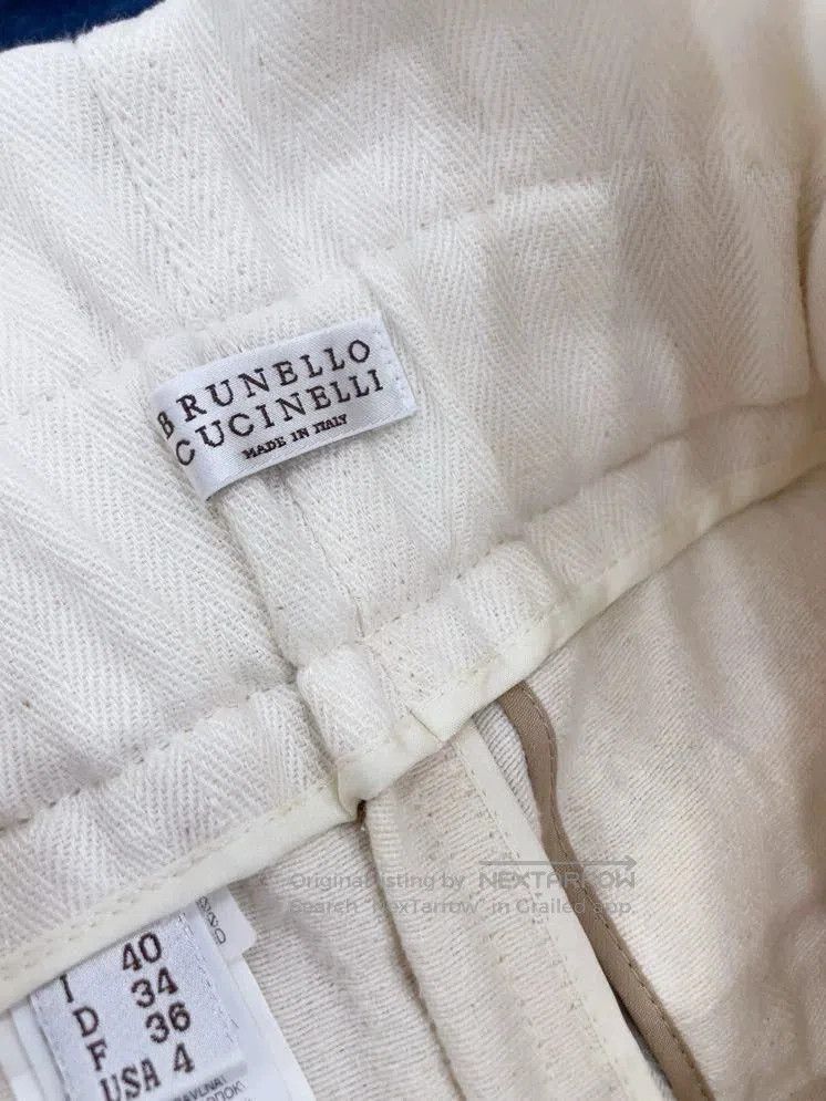 Brunello Cucinelli beige pleated casual pants with belt. Size US 38 / EU 54 - 3 Thumbnail