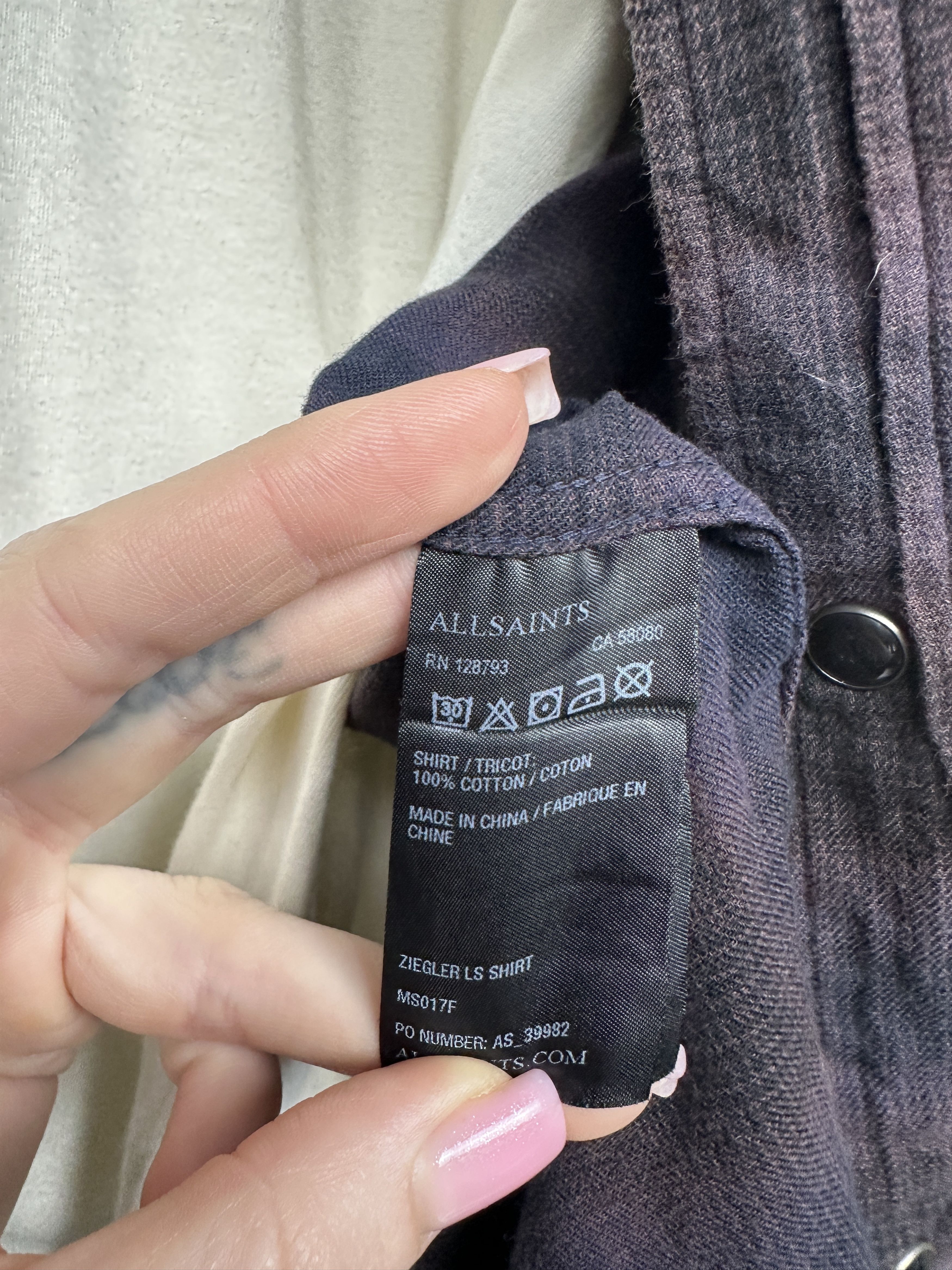 Allsaints Allsaints Ziegler Mens Flannel Plaid Shirt Size US M / EU 48-50 / 2 - 7 Thumbnail
