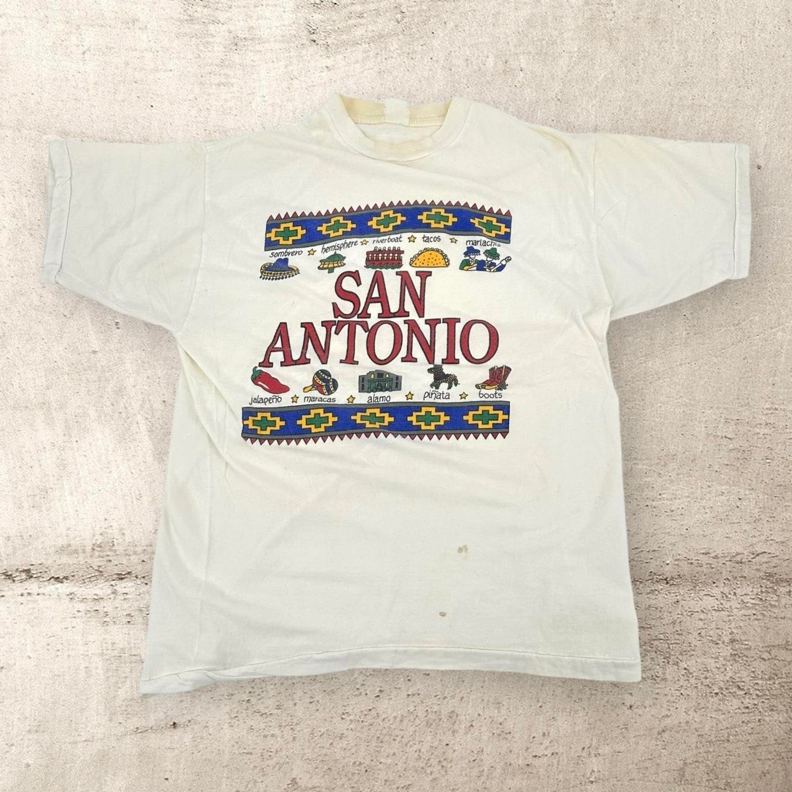 Vintage Vintage 90s san antonio tee shirt Size US XL / EU 56 / 4 - 1 Thumbnail