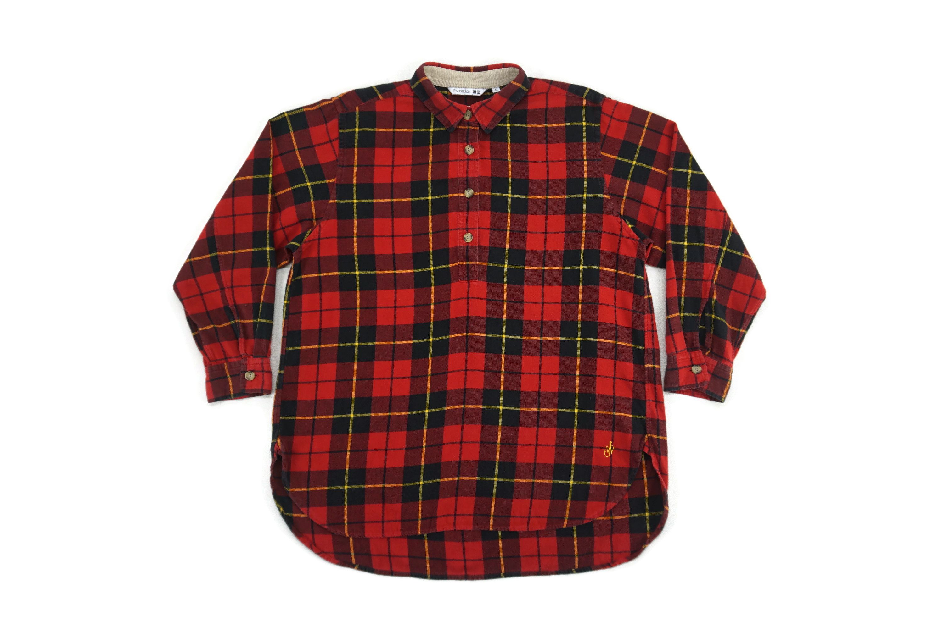 JW Anderson × Uniqlo J.W. Anderson Throwshirt Plaid Tartan Pullover Shirt Size L / US 10 / IT 46 - 1 Thumbnail