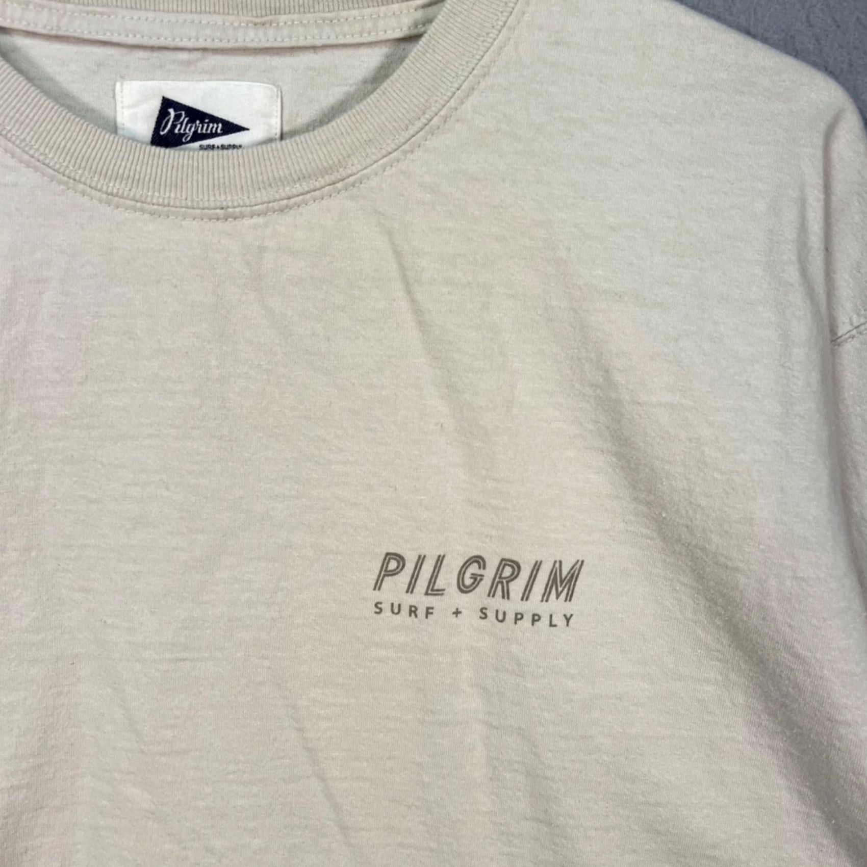Vintage VINTAGE Pilgrim Surf + Supply Long Sleeve T-Shirt Beige 100% Cotton Made In Japan Small Mens Size US S / EU 44-46 / 1 - 5 Thumbnail