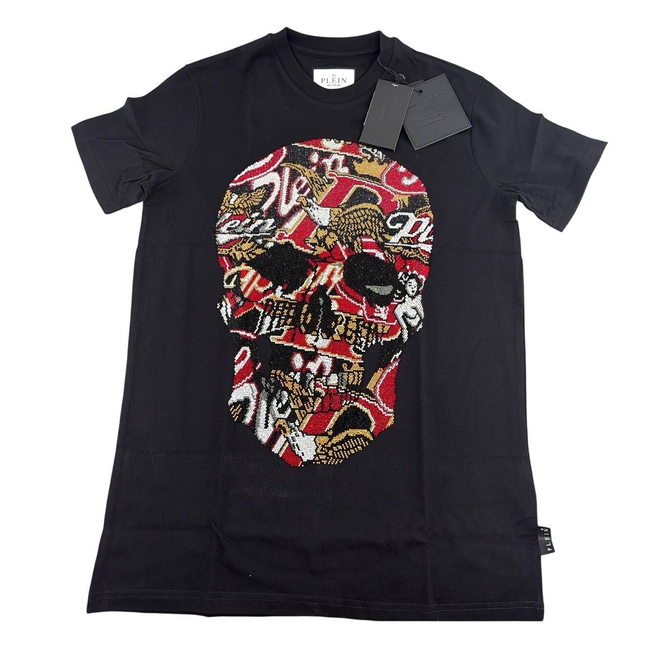 Philipp Plein Philipp Plein Men's Black Skull Stones Round Neck T-Shirt S Size US S / EU 44-46 / 1 - 6 Thumbnail