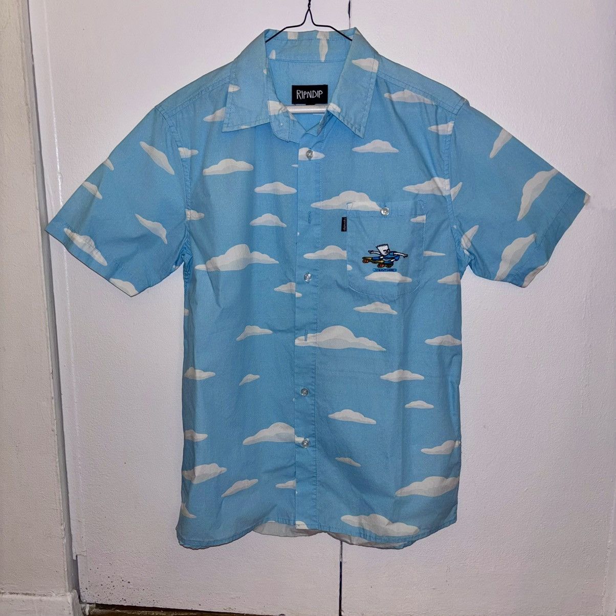 RIPNDIP Blue RIPNDIP Cloud Print Button Up Shirt Size US S / EU 44-46 / 1 - 1 Thumbnail